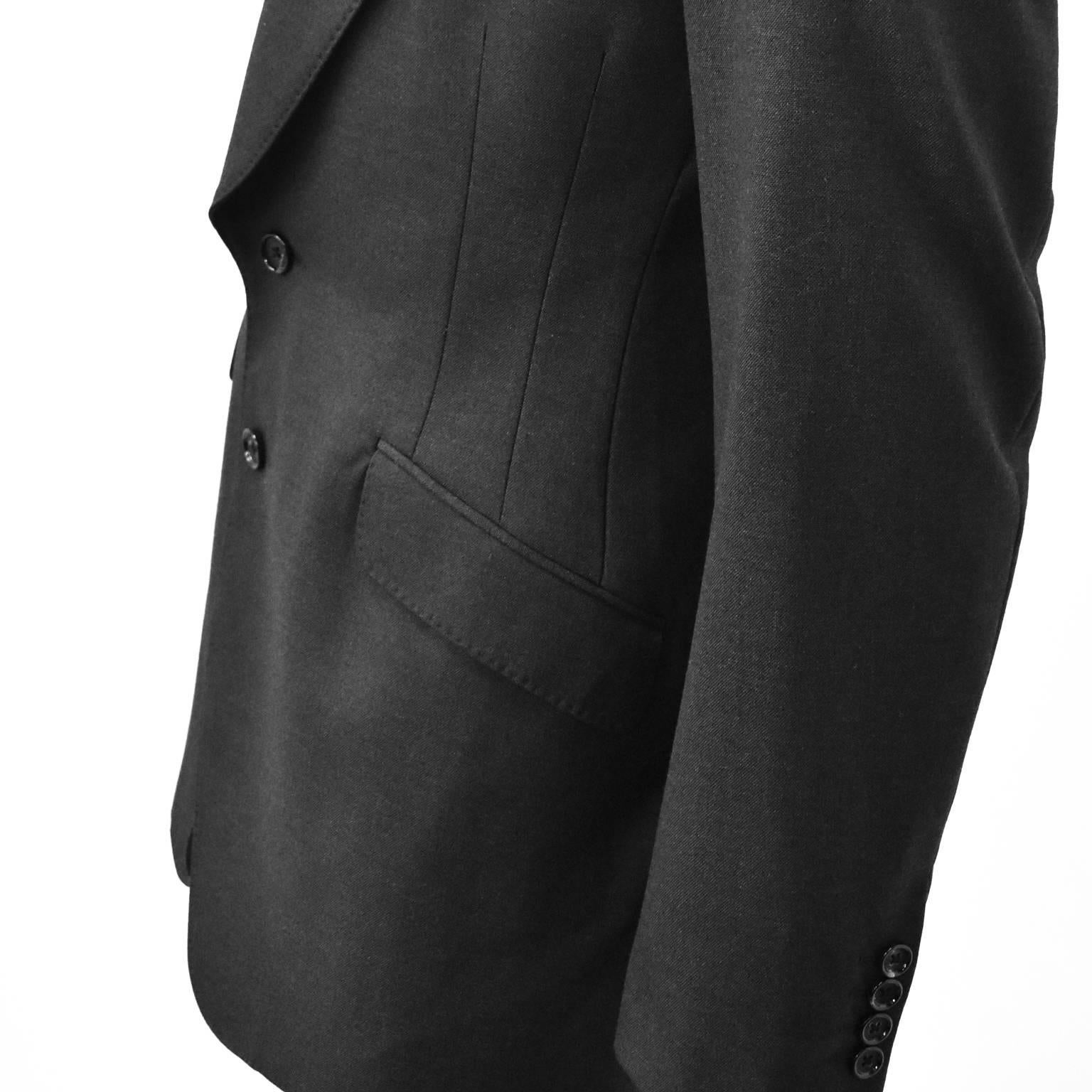 Alexander McQueen Dark Grey Tailored Wool Jacket For Sale 1