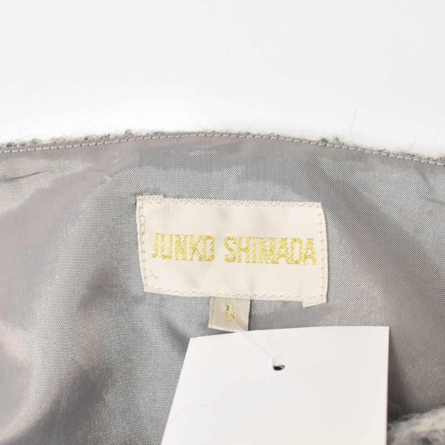 Junko Shimada Grey Textured Wool Sleeveless Dress with Drawstring Waist For Sale 1