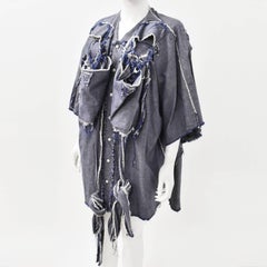 Bernhard Willhelm Deconstructed Oversized Denim Shirt Dress with Raw Edges