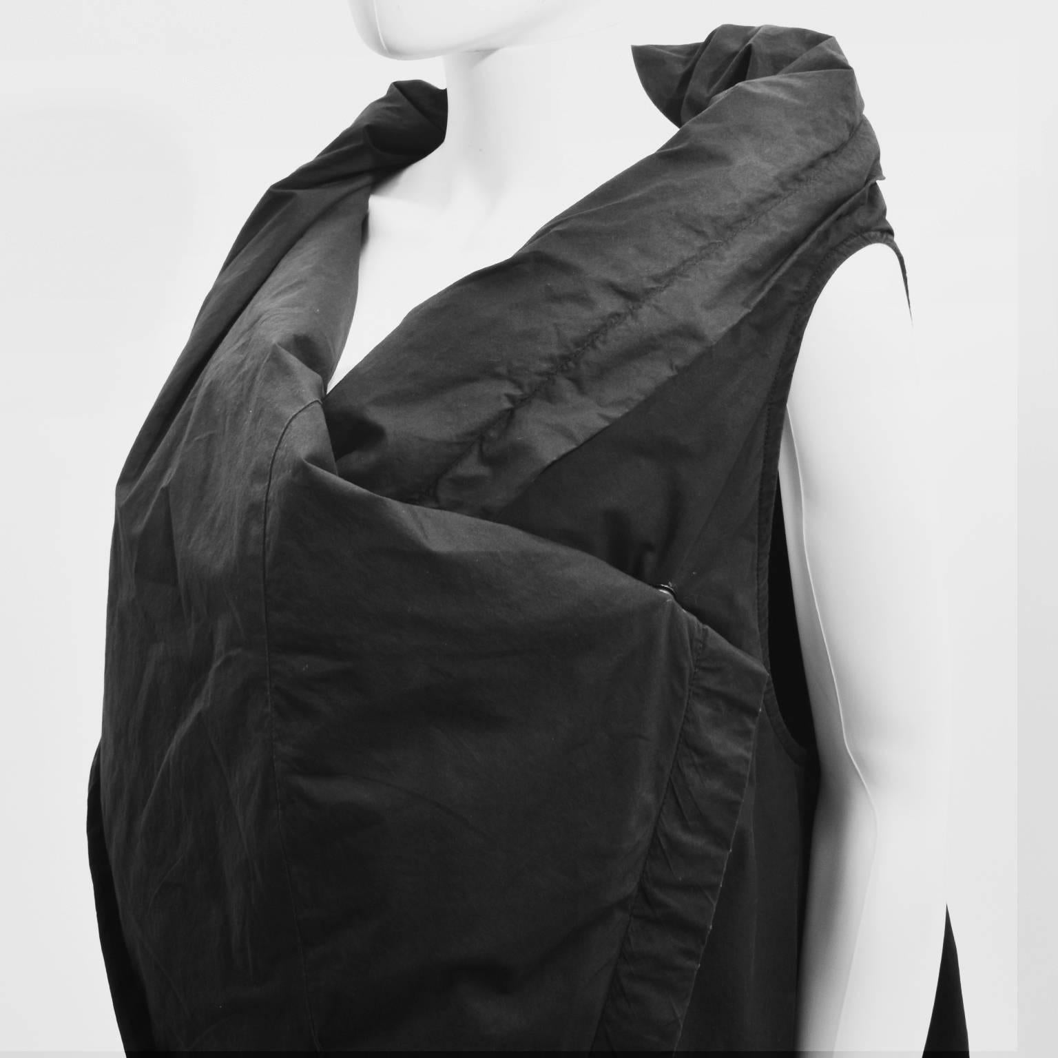 Rick Owens Black Goose Down Padded Geometric Gilet  In Good Condition In London, GB