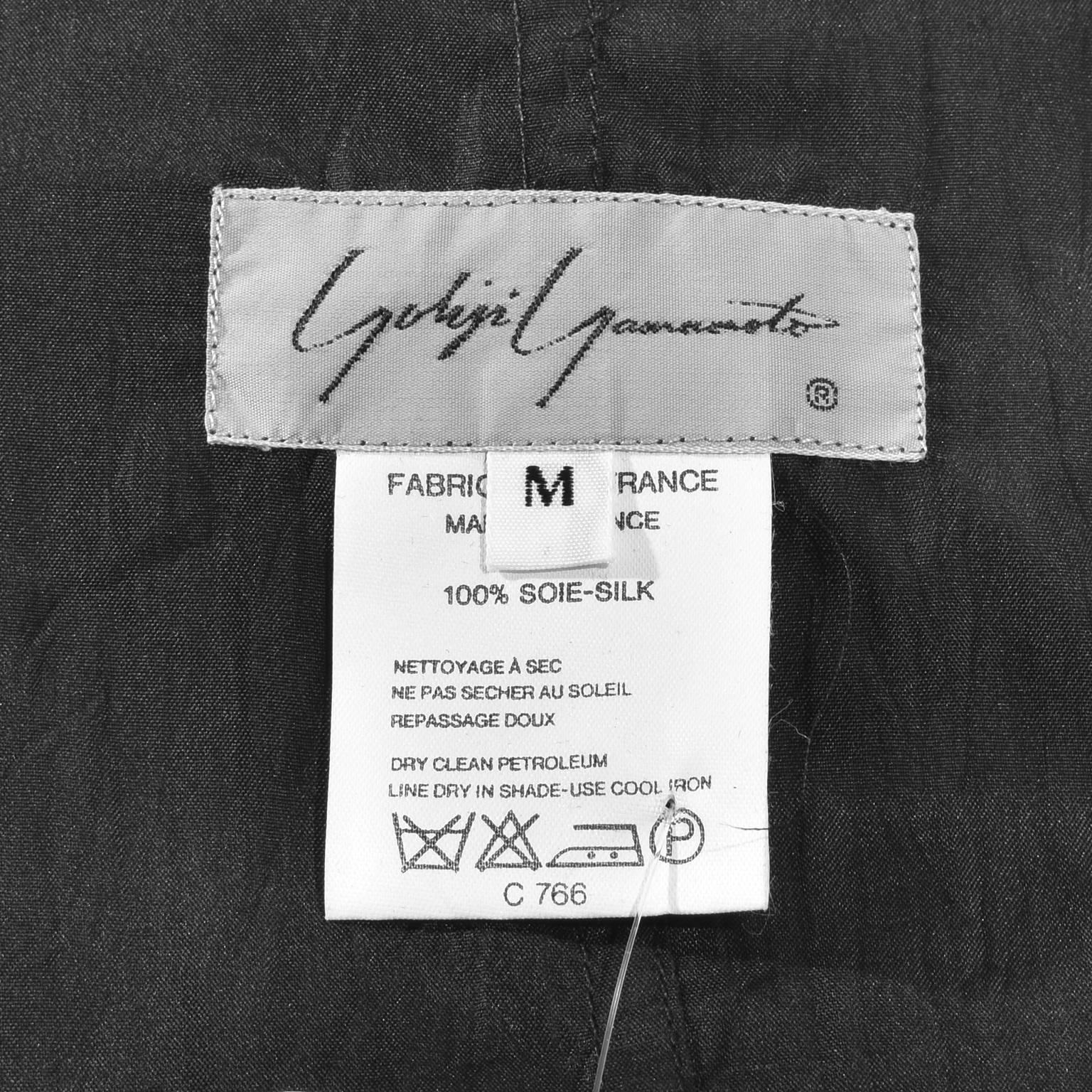 Yohji Yamamoto Black Silk Double Breasted Shirt For Sale 2