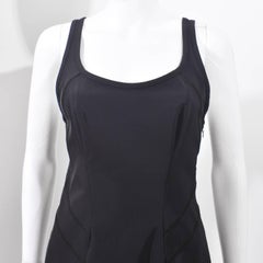 Prada Sport Black Scuba Bodycon Racerback Dress 1990s