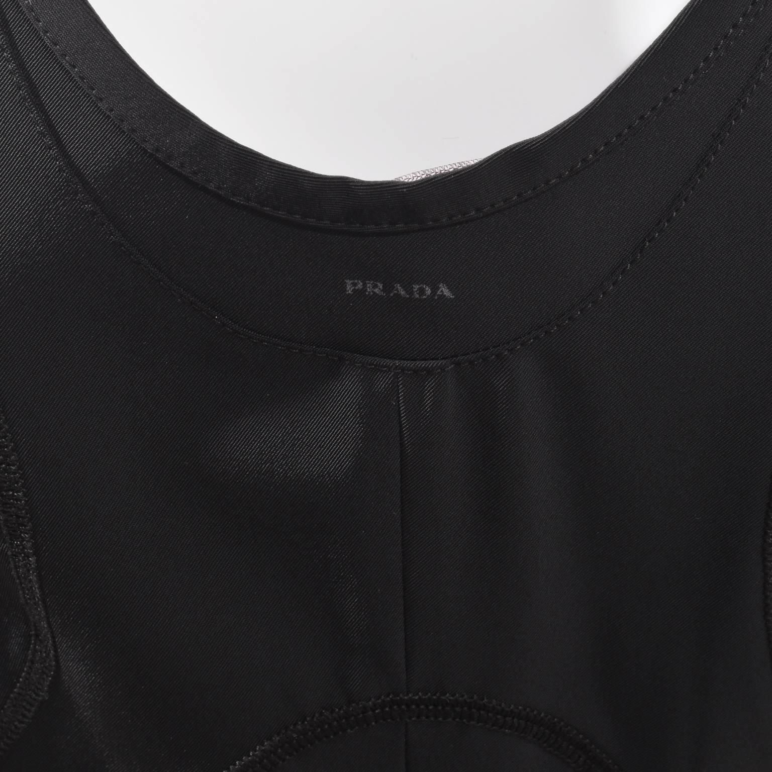 Women's Prada Sport Black Scuba Bodycon Racerback Dress 1990s For Sale