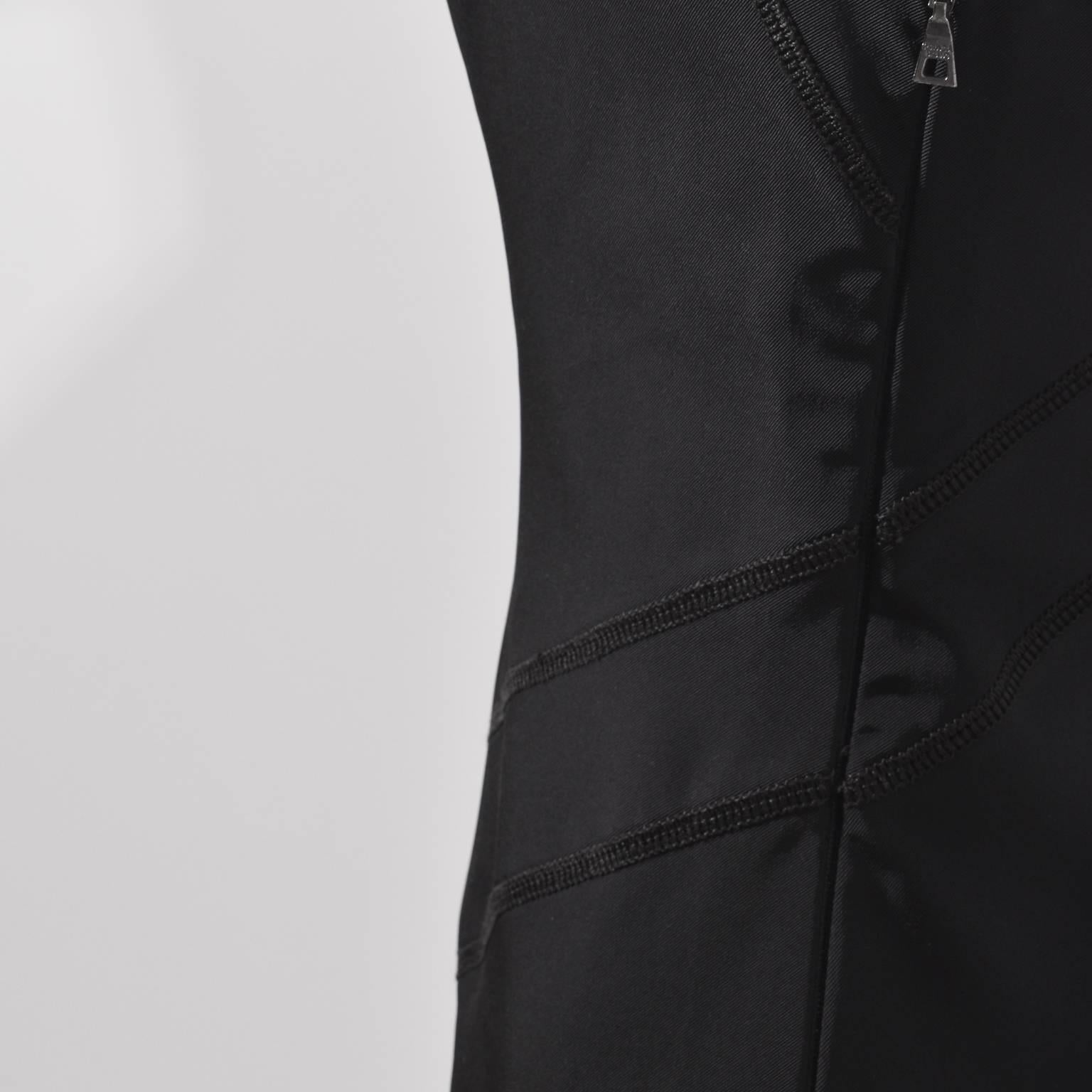 Prada Sport Black Scuba Bodycon Racerback Dress 1990s In Excellent Condition For Sale In London, GB