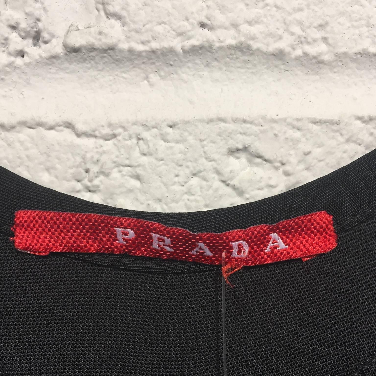 Prada Sport Black Scuba Bodycon Racerback Dress 1990s For Sale 1
