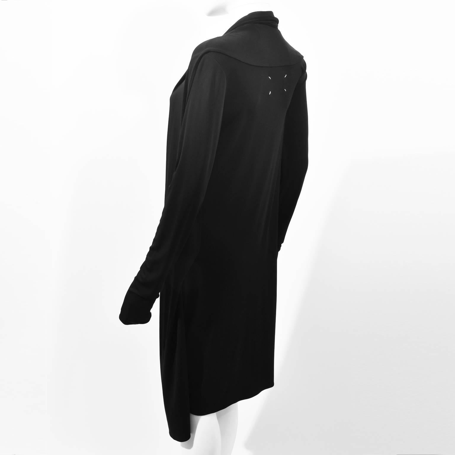 Women's Maison Martin Margiela Black Viscose Dress with Attached Waistcoat  For Sale