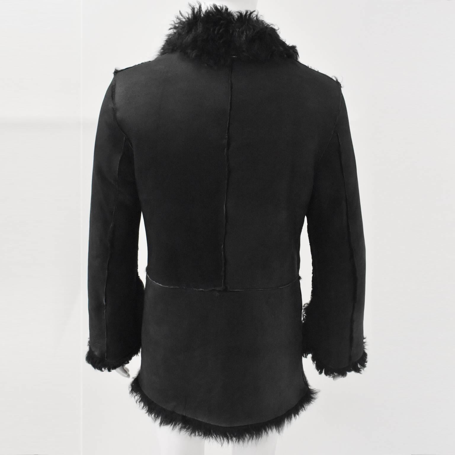 Unlabelled Belgian Black Shearling Coat 1