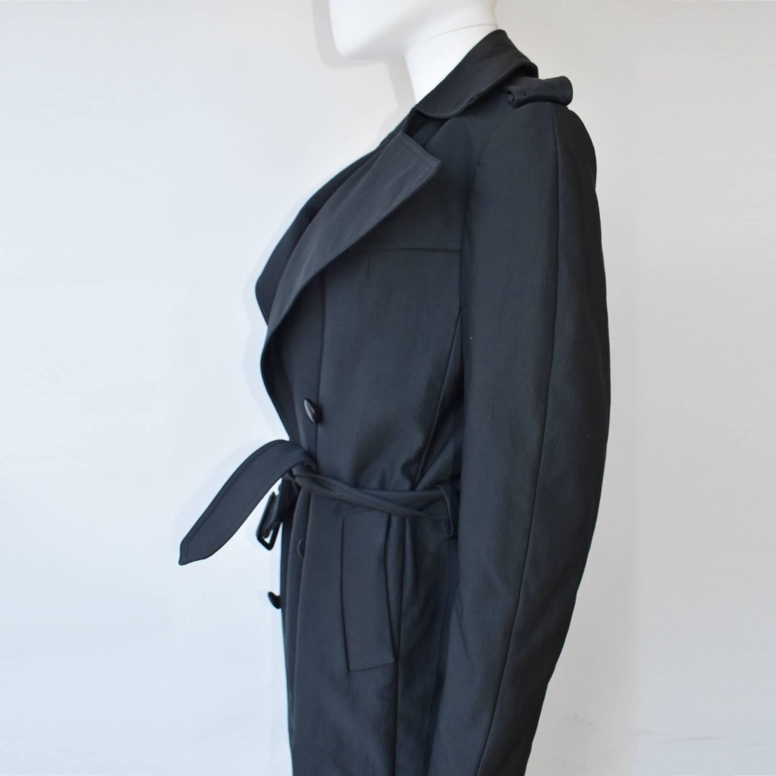 Black Céline Charcoal Grey Trench Coat For Sale
