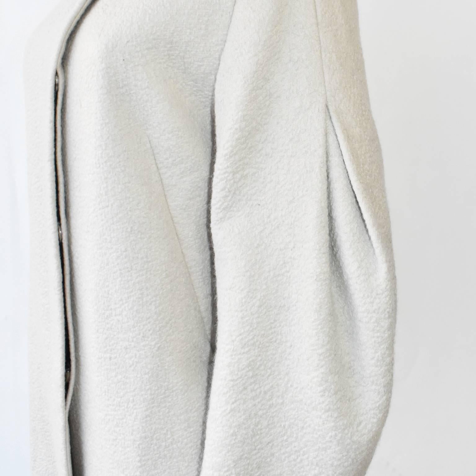 Gray Dries Van Noten Sand Textured Coat with Balloon Sleeves For Sale