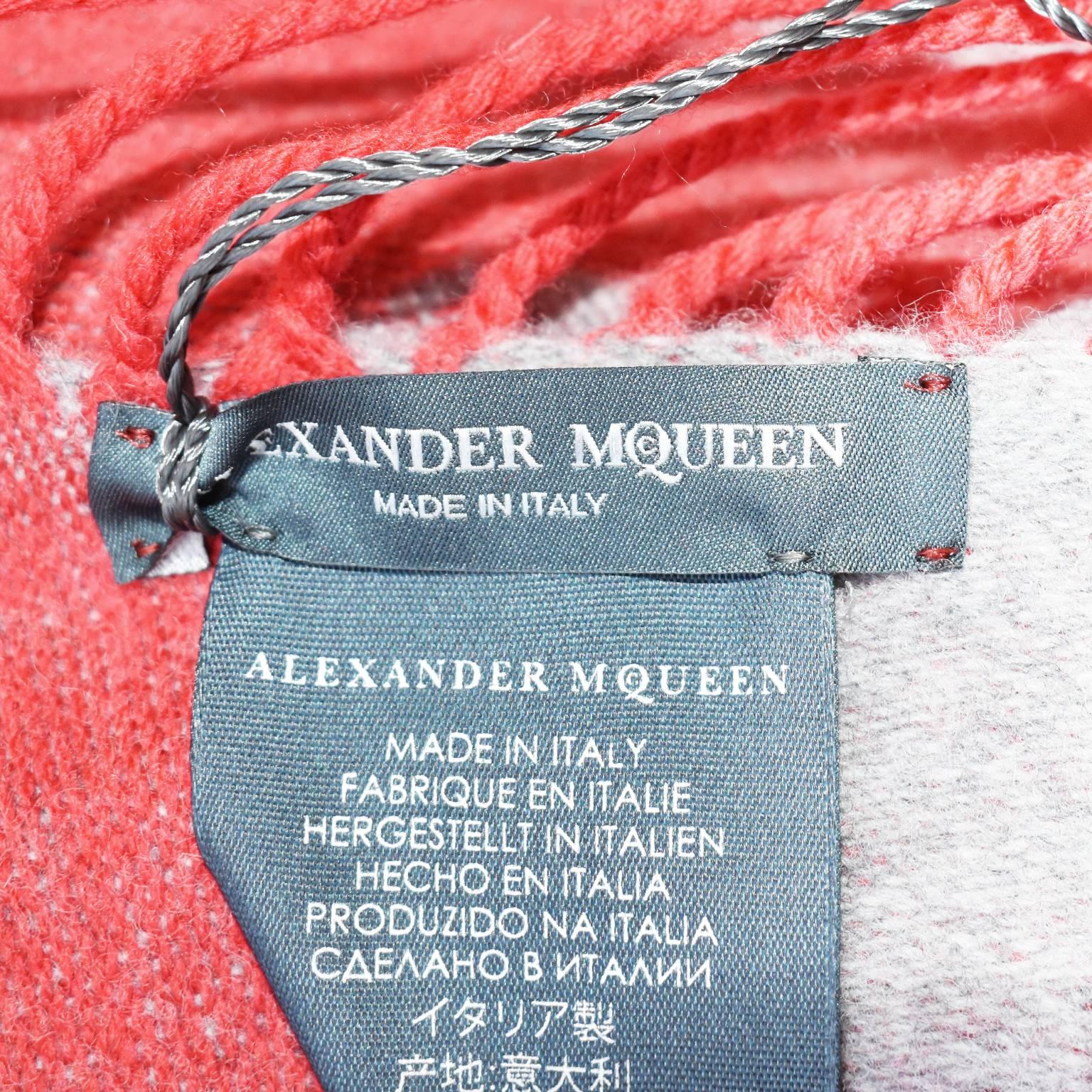 Women's Alexander McQueen Red Wool Skull Cape