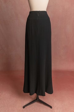 Chanel Black Wool Long Skirt, 1996