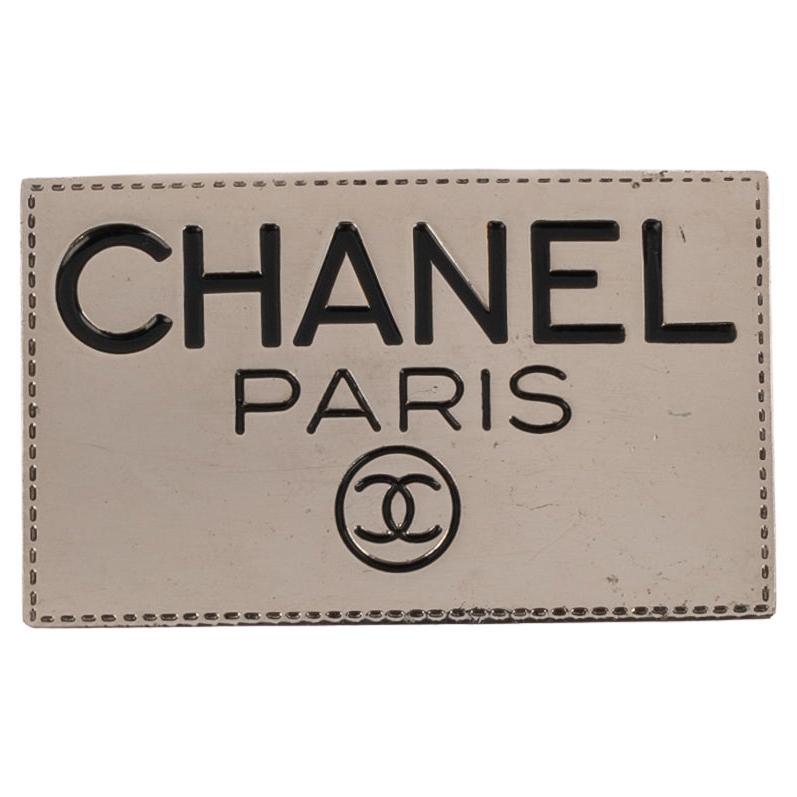 Chanel Silvery Metal Brooch For Sale