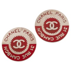 Pendientes Chanel Metal Plateado