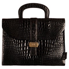 Vintage black leather bag / briefcase