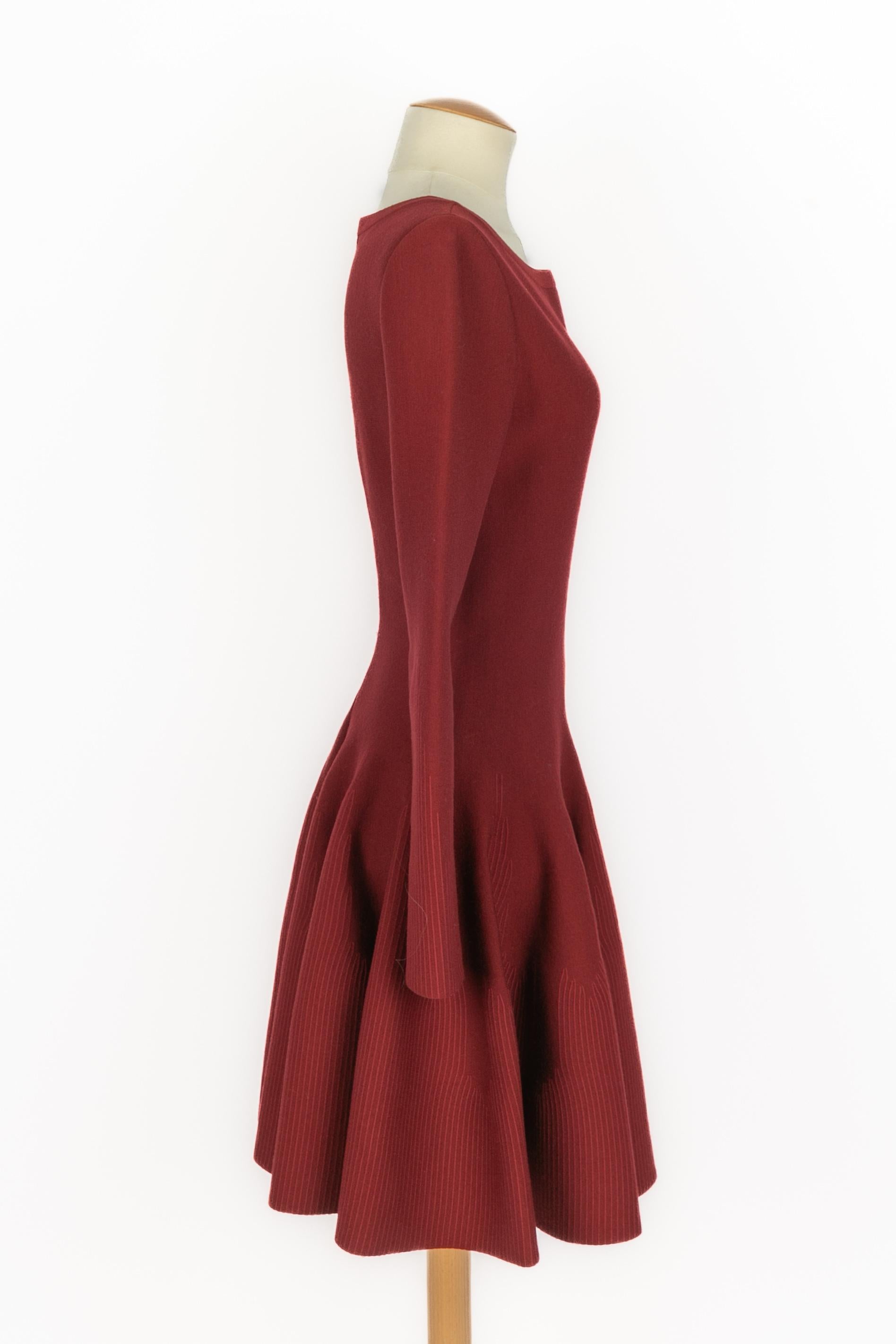Marron Robe patineuse Alaïa en vente