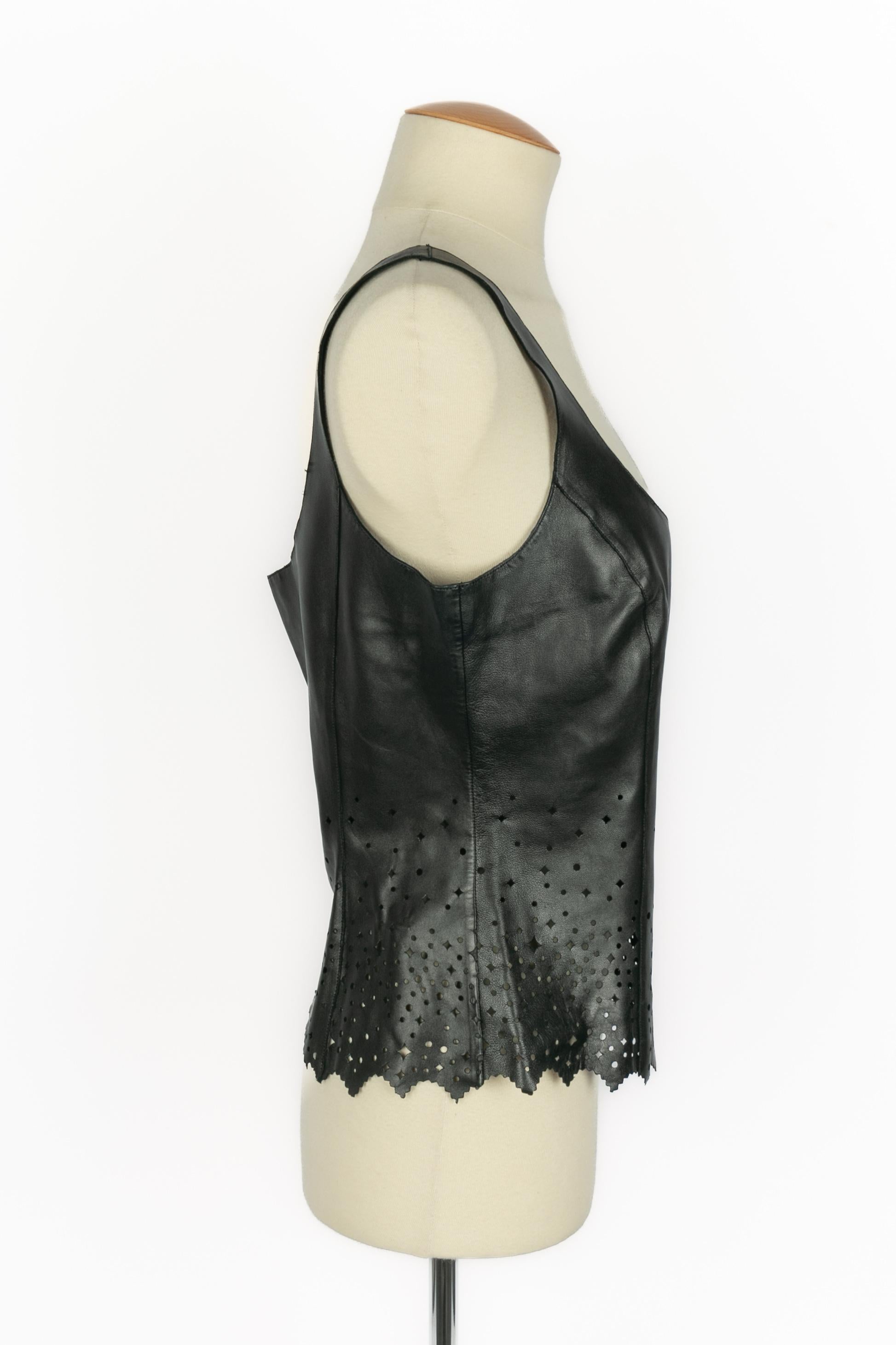 Bianco Top in pelle Thierry Mugler in vendita