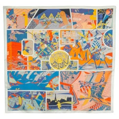 Foulard / sciarpa Hermès a doppia faccia "Hermès Factory".