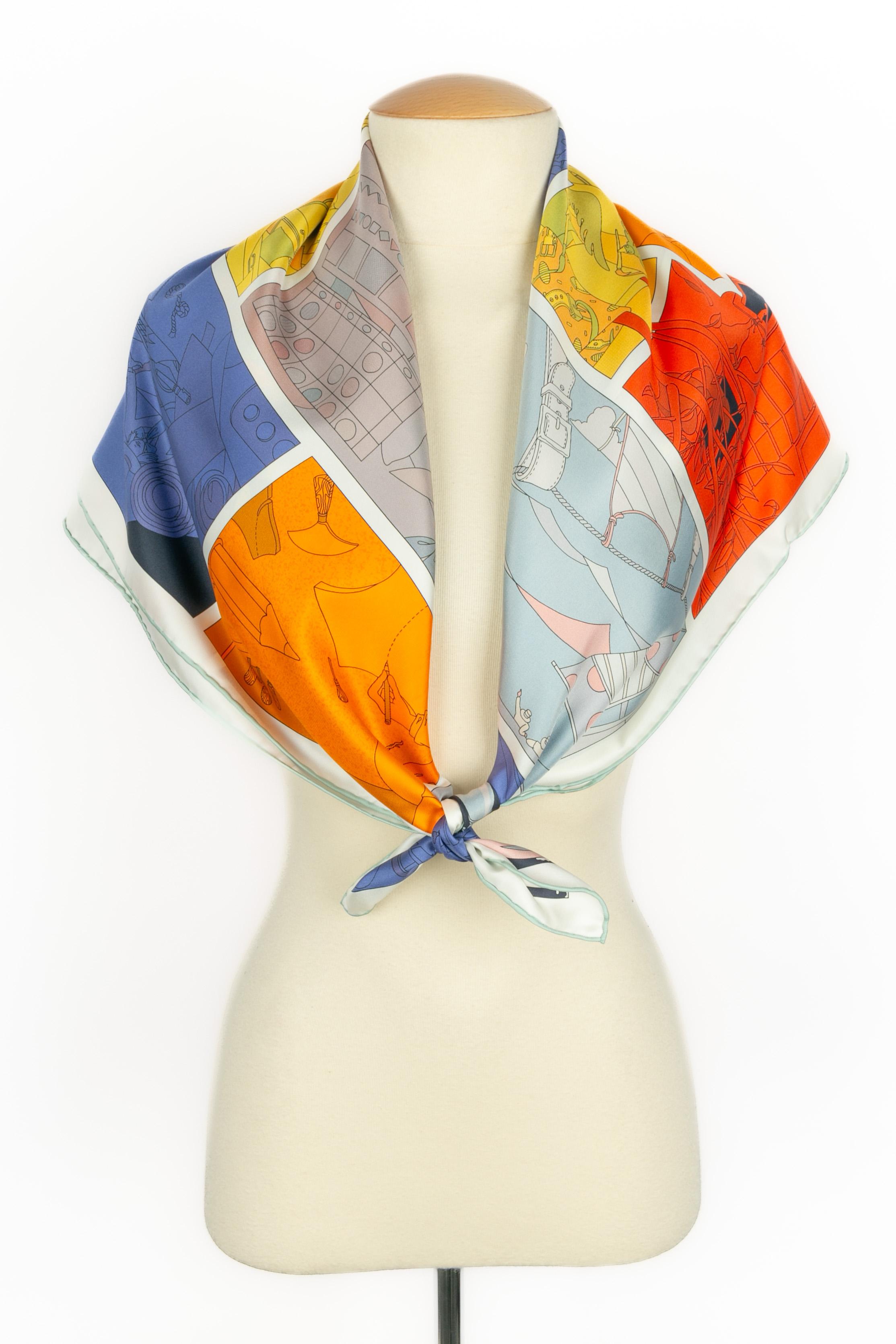 Foulard / sciarpa Hermès a doppia faccia 