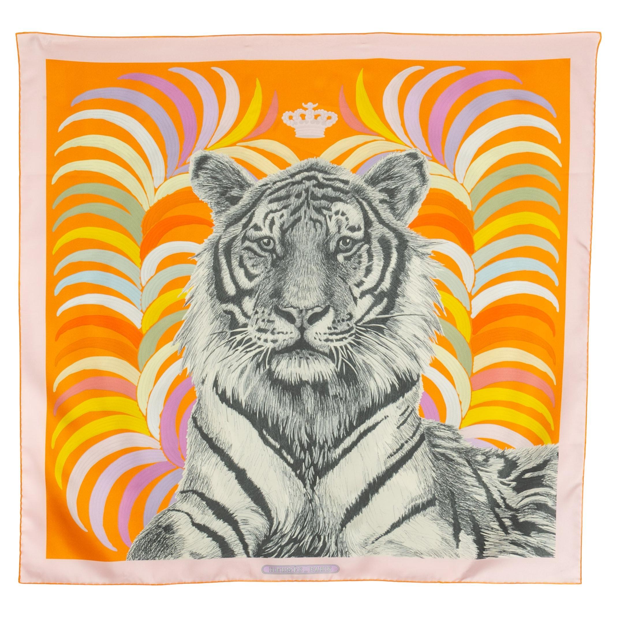 Foulard / pañuelo Hermès doble cara 'tigre real