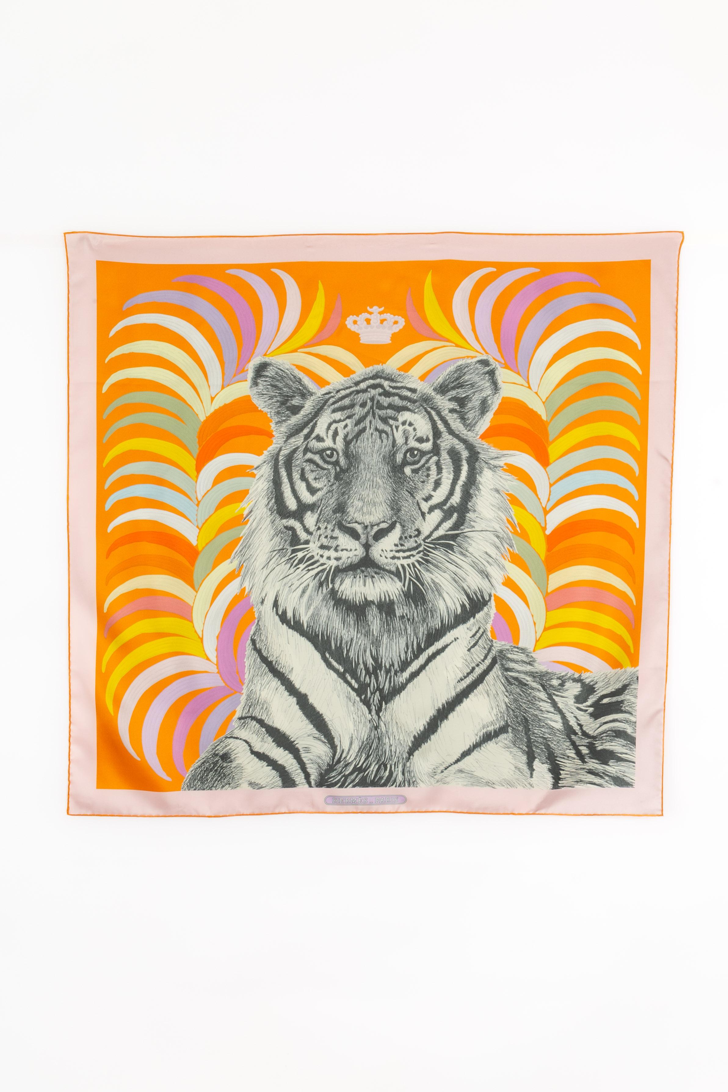 HERMÈS - (Fabricado en Francia) Foulard de sarga de seda de doble cara titulado 