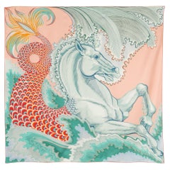 Foulard/écharpe double face Hermès "Cheval-madame".