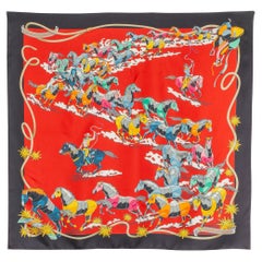 Hermès dual-sided foulard / scarf 'Mustangs II'