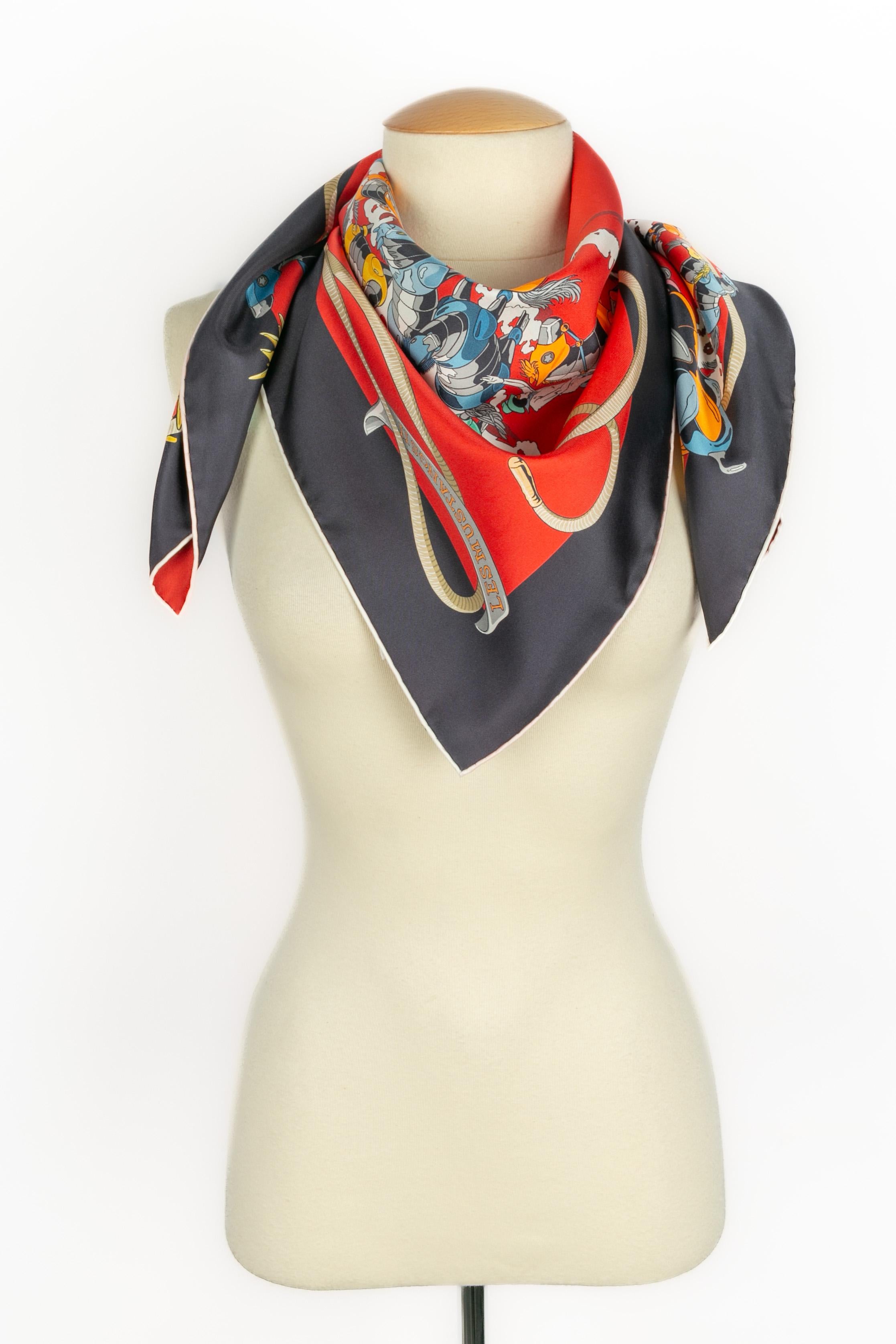 Foulard / écharpe double face 'Mustangs II' Hermès en vente 1