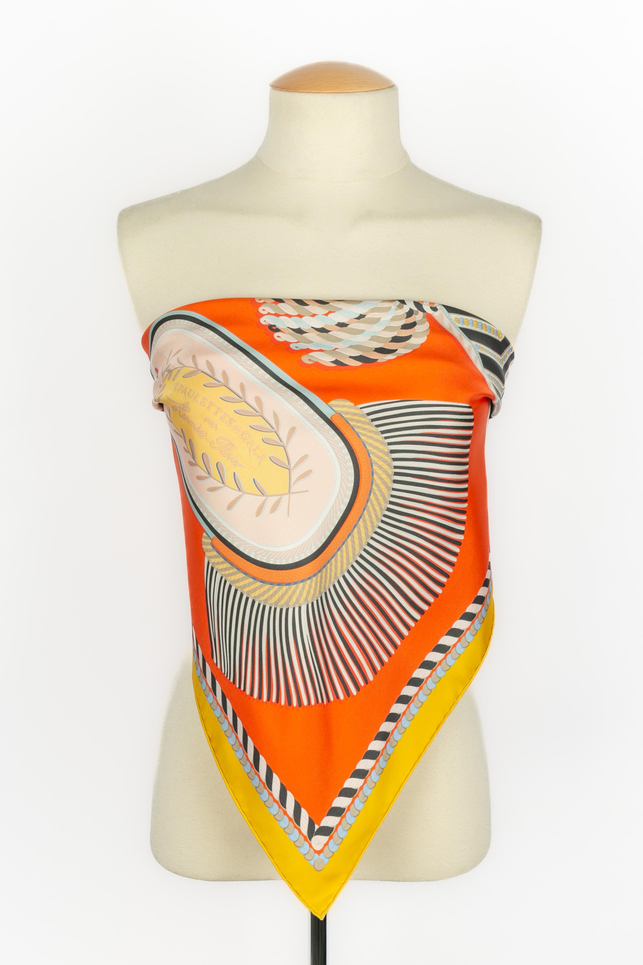 da uomo o donna Foulard / sciarpa Hermès 'Gala epaulettes' a due lati in vendita
