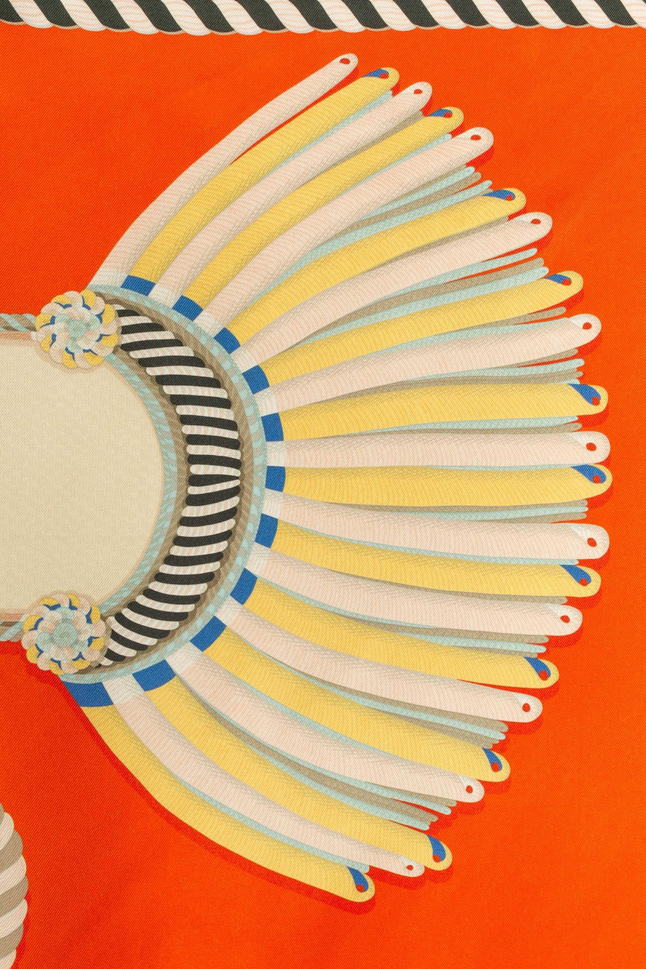Foulard / sciarpa Hermès 'Gala epaulettes' a due lati in vendita 3