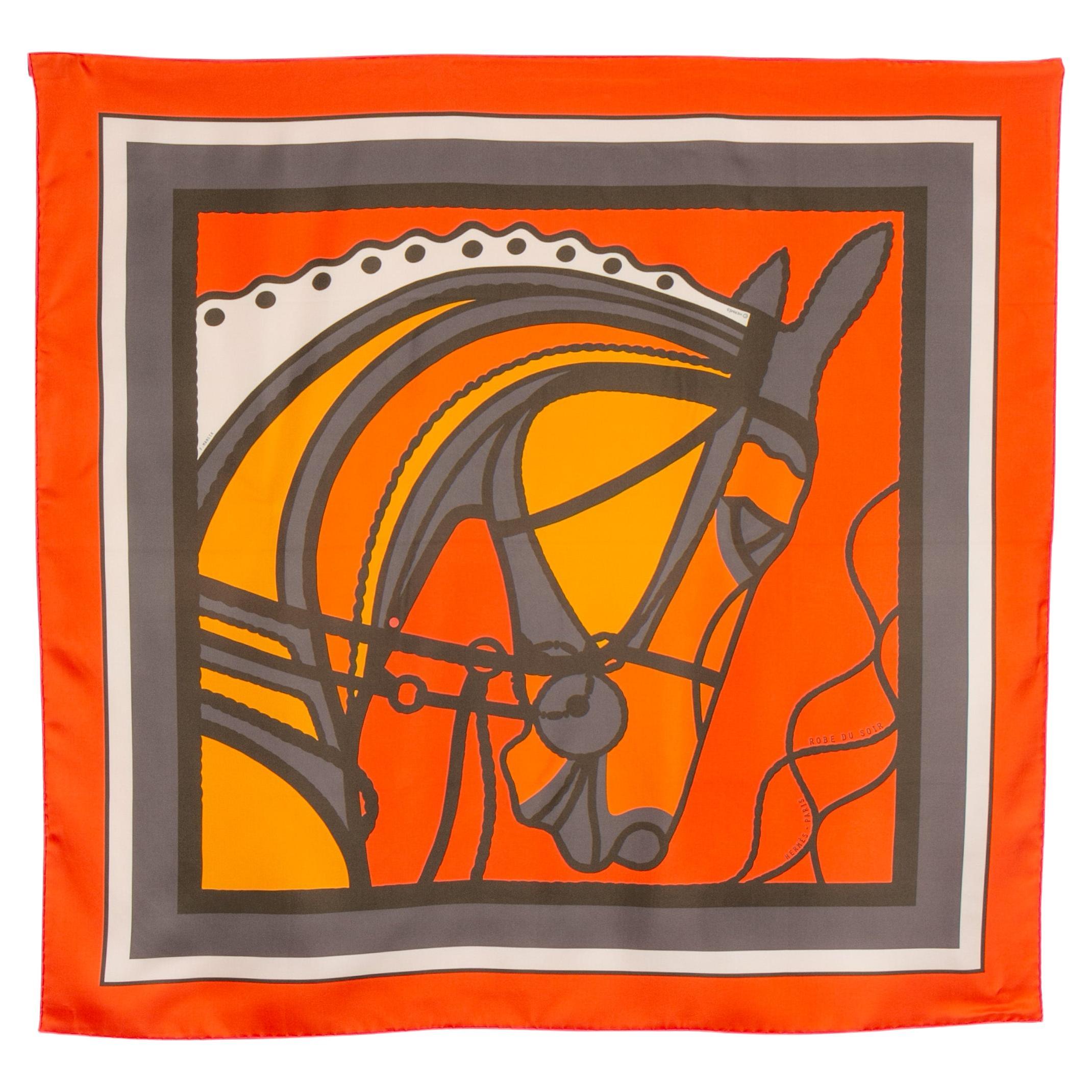 Foulard / écharpe double face Hermès 'Pop evening dress' (robe de soirée)