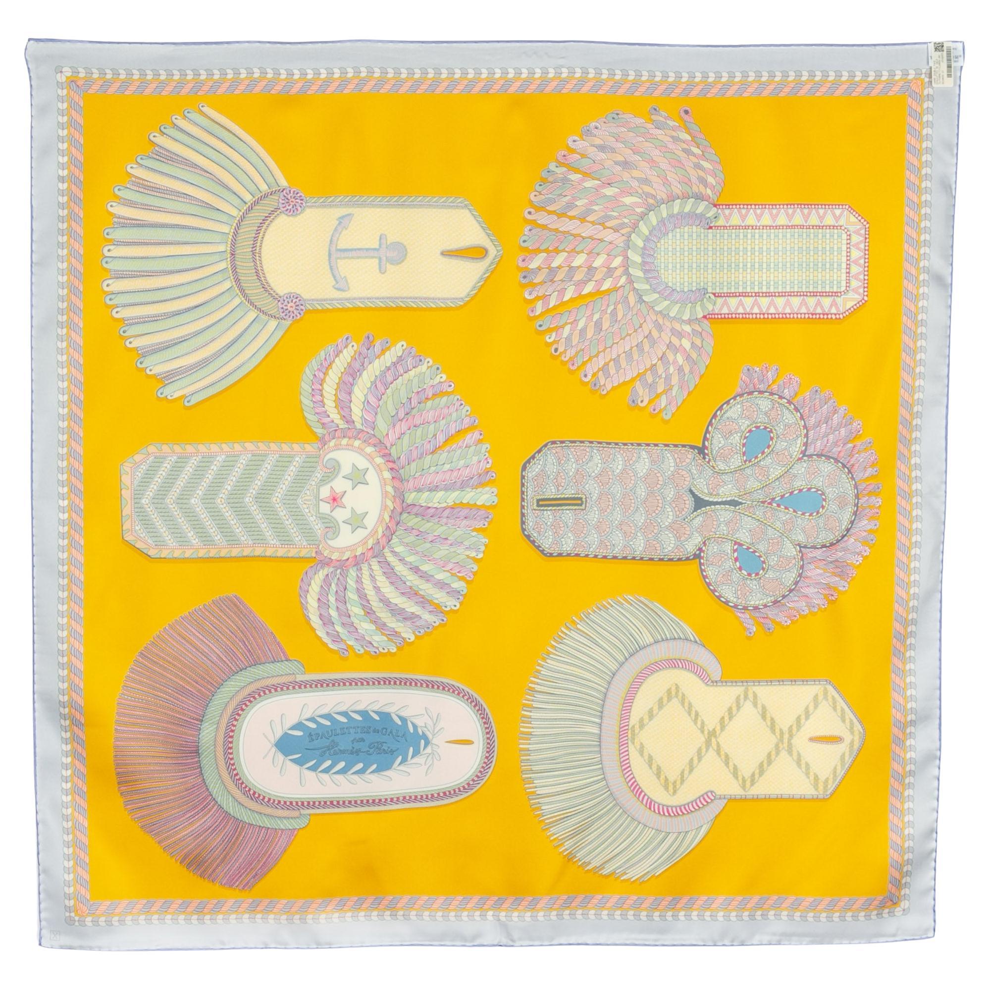 Foulard / sciarpa Hermès 'Gala epaulettes' a due lati in vendita