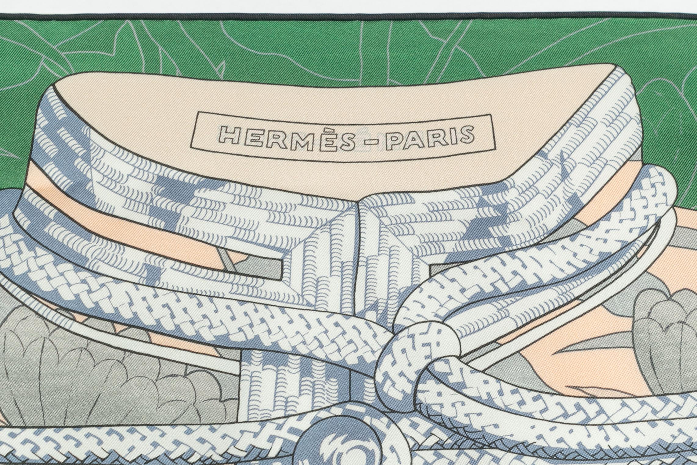 Grigio Foulard / sciarpa Hermès a due facce 