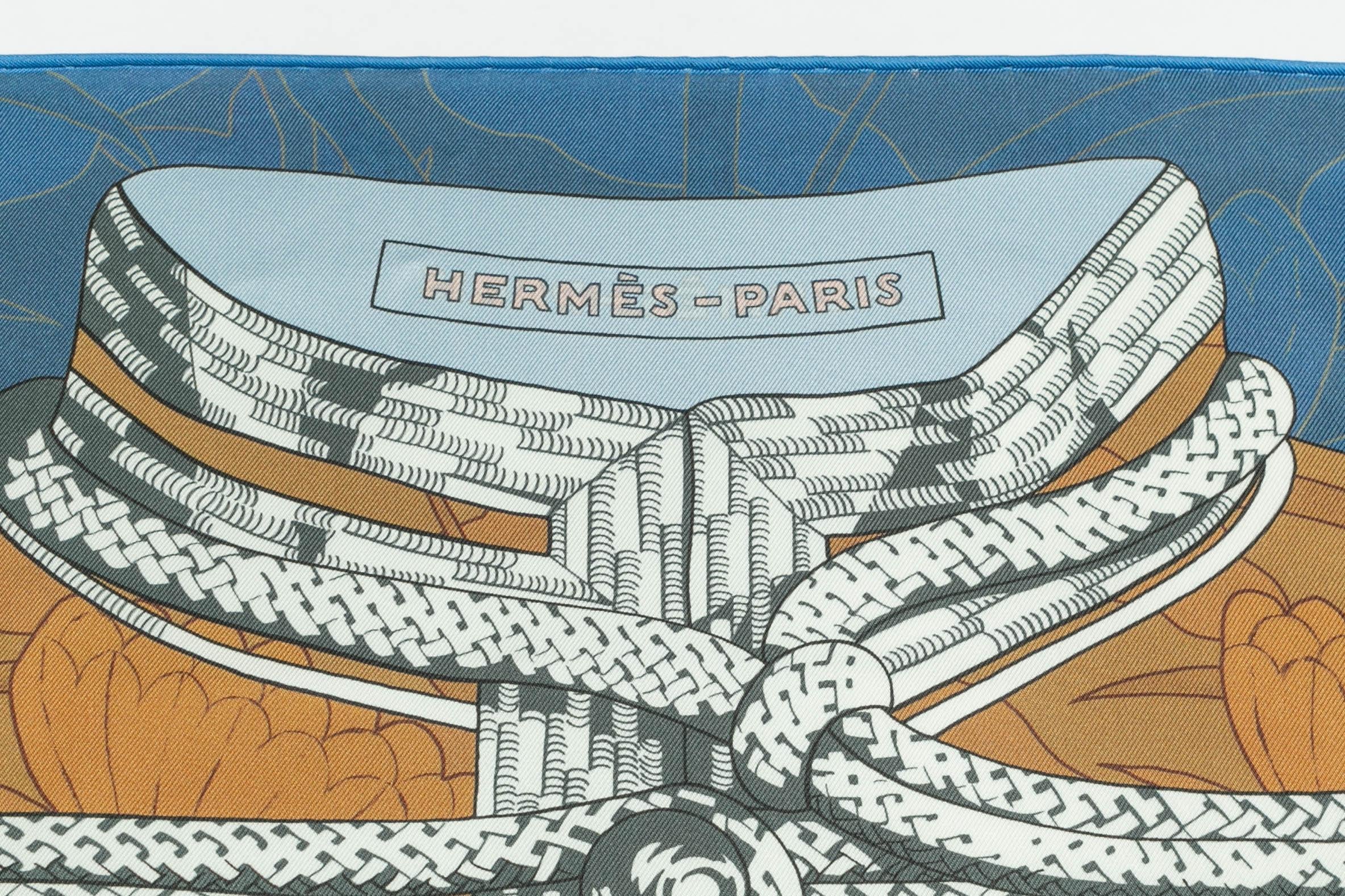 da uomo o donna Foulard / sciarpa 'flower brandenburgs' di Hermès a due lati in vendita