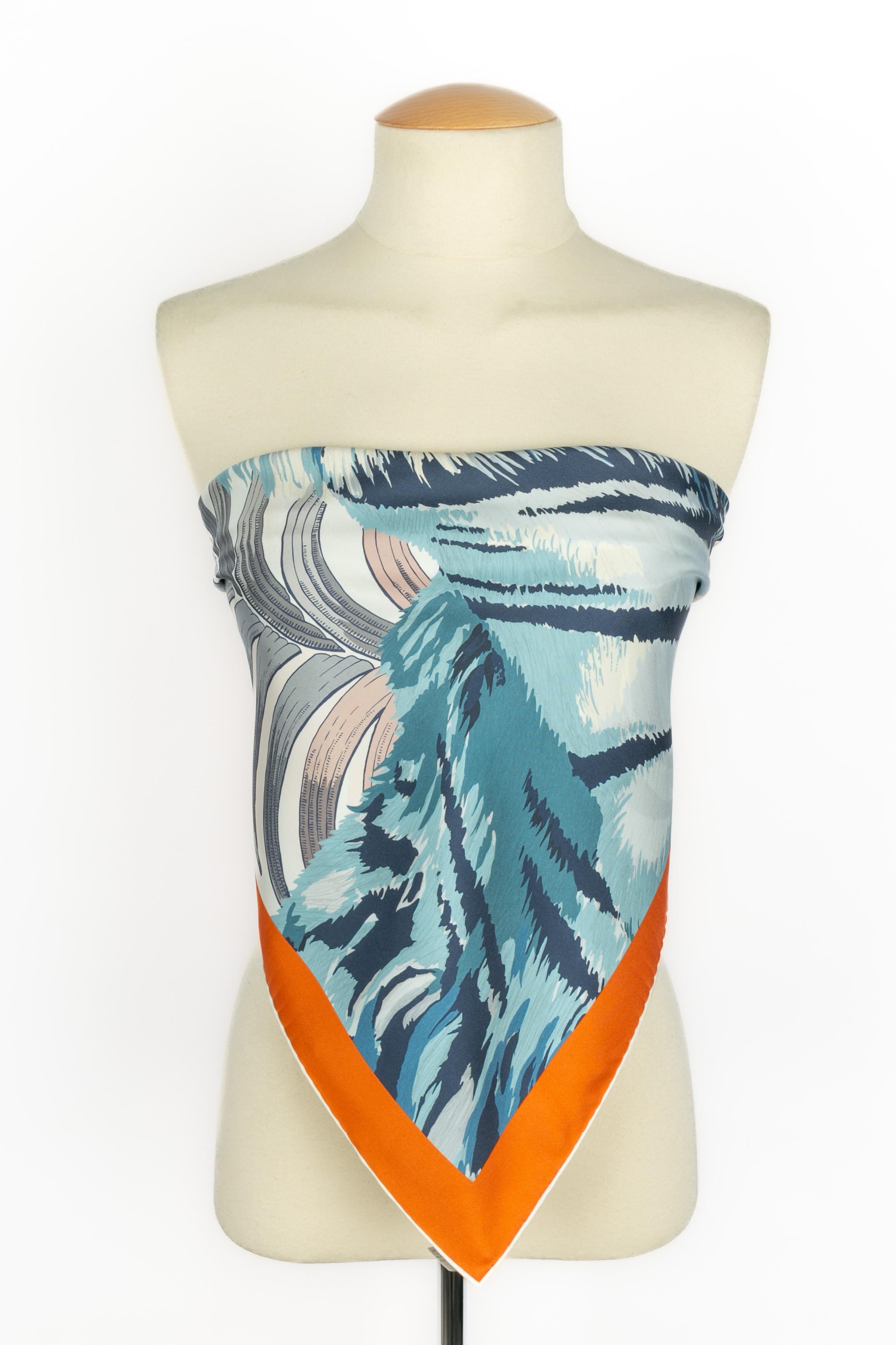 Foulard / pañuelo Hermès doble cara 'tigre real en venta 1