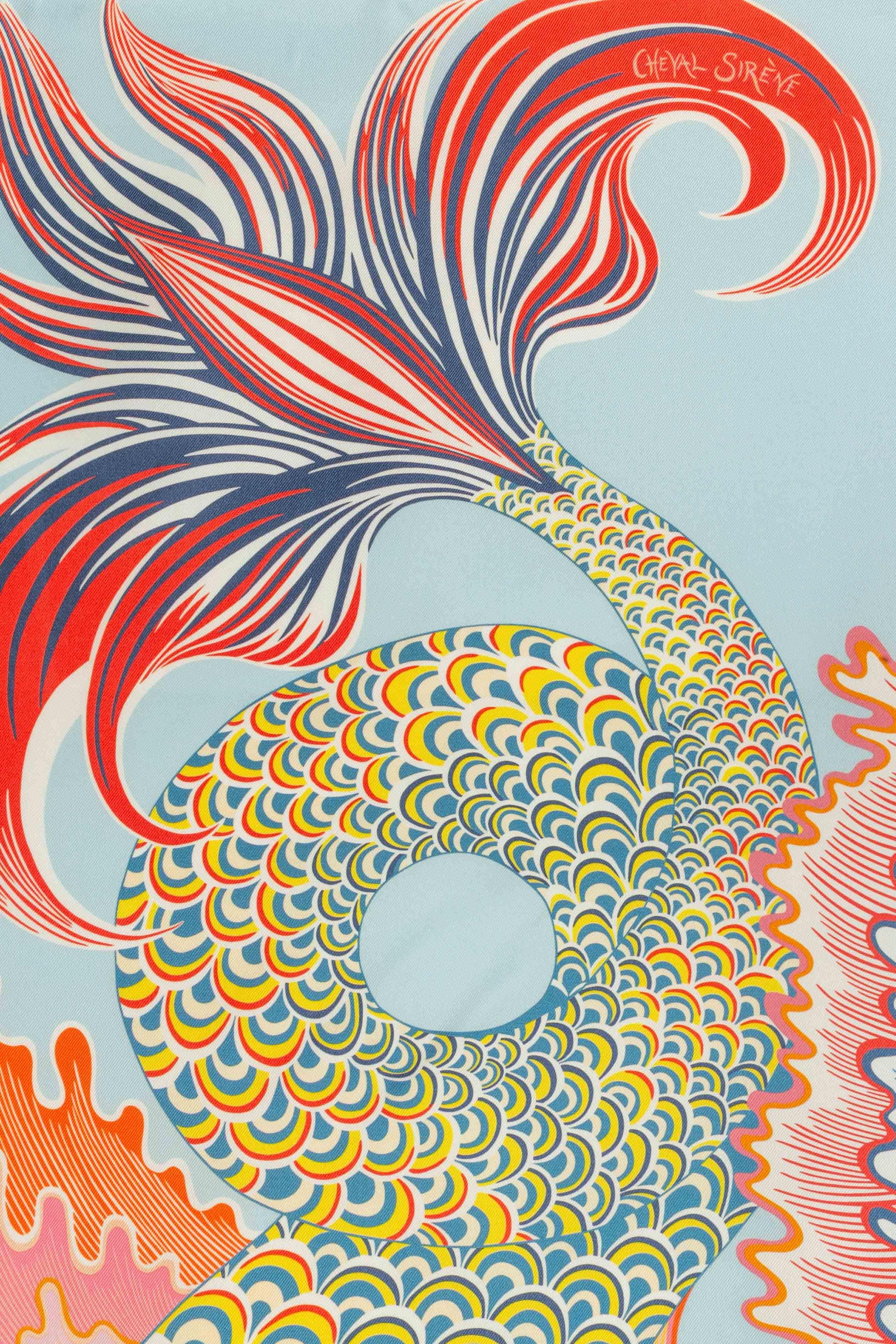 da uomo o donna Foulard / sciarpa 'Horse-Mermaid' di Hermès a due lati