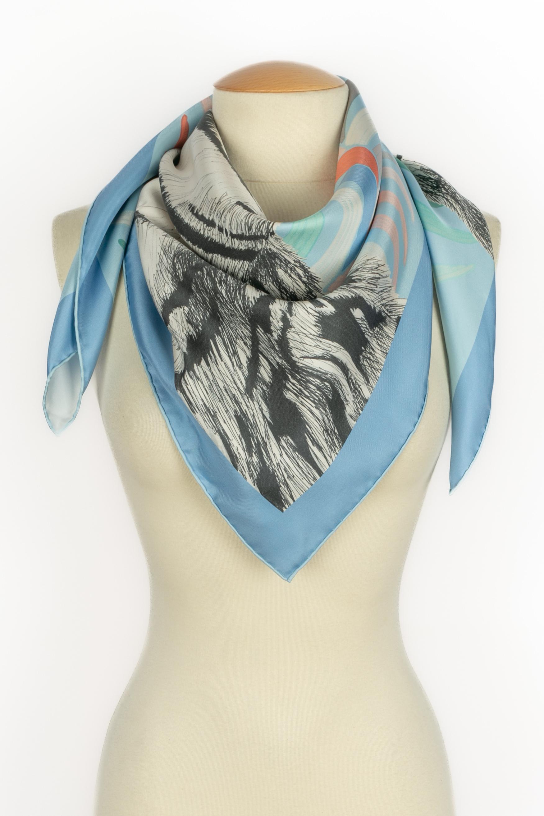 Foulard / pañuelo Hermès doble cara 'tigre real en venta 3