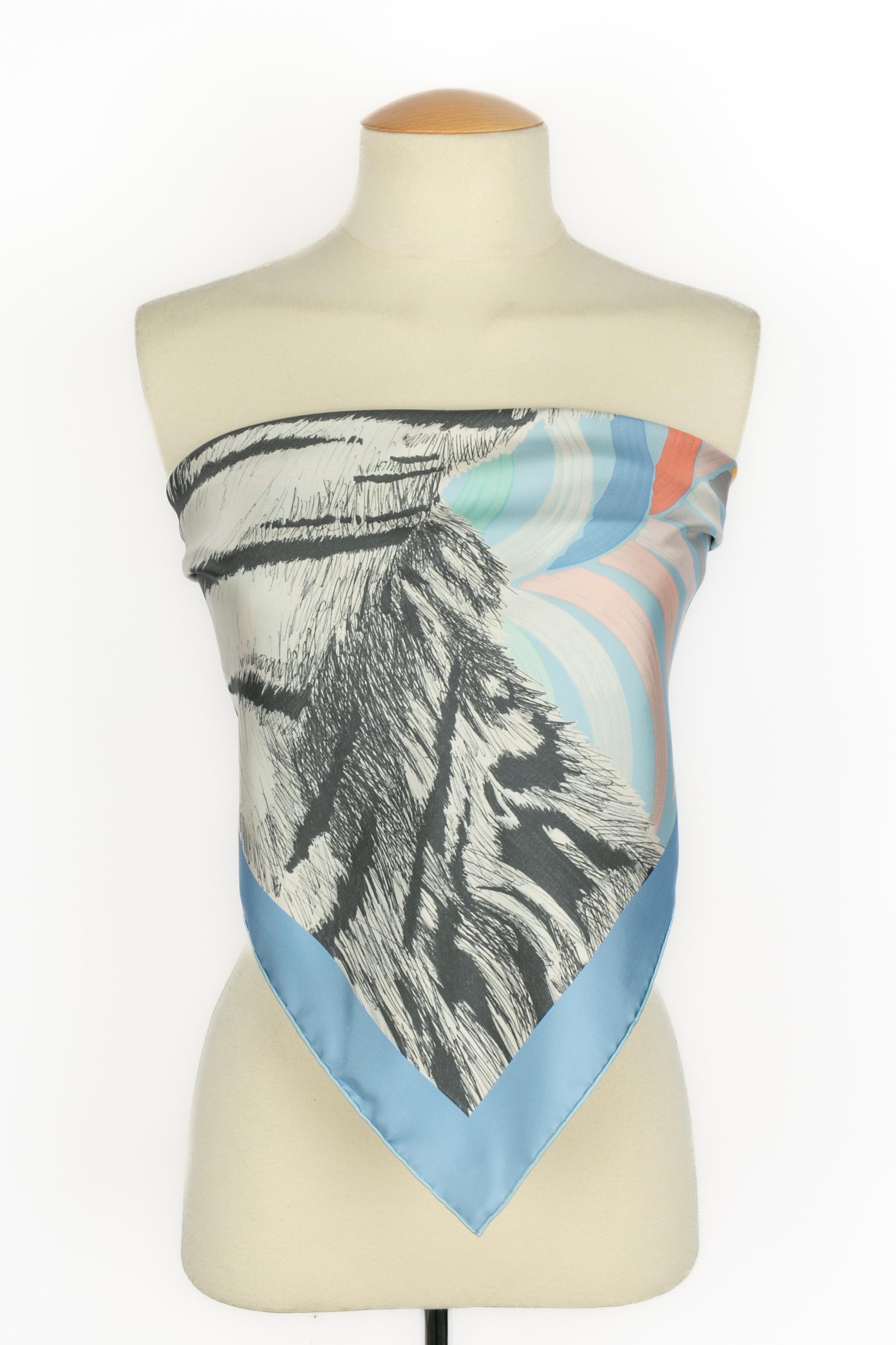 Foulard / pañuelo Hermès doble cara 'tigre real en venta 4