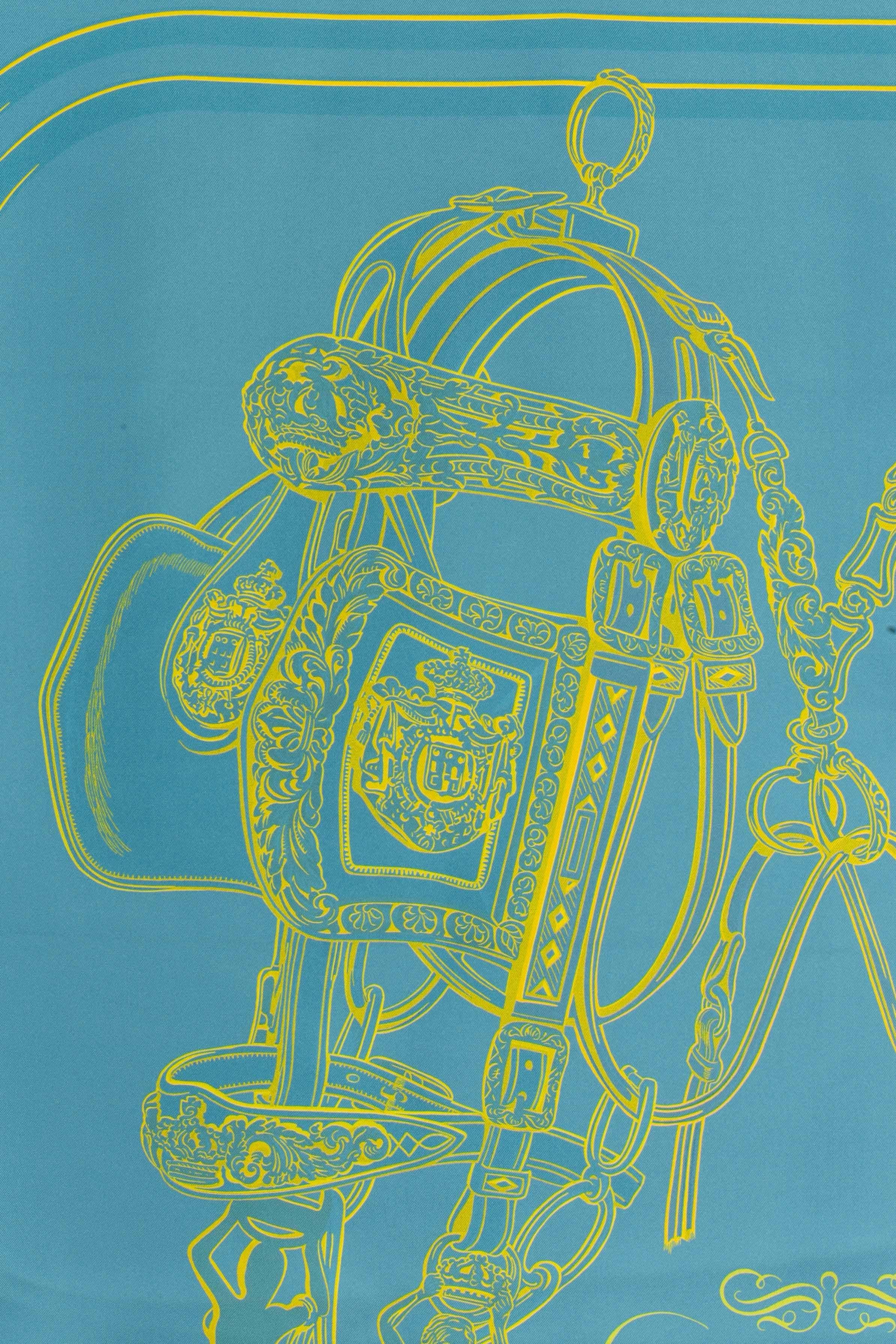 Foulard / sciarpa Hermès a due facce 'Briglia di Gala' In condizioni ottime in vendita a SAINT-OUEN-SUR-SEINE, FR