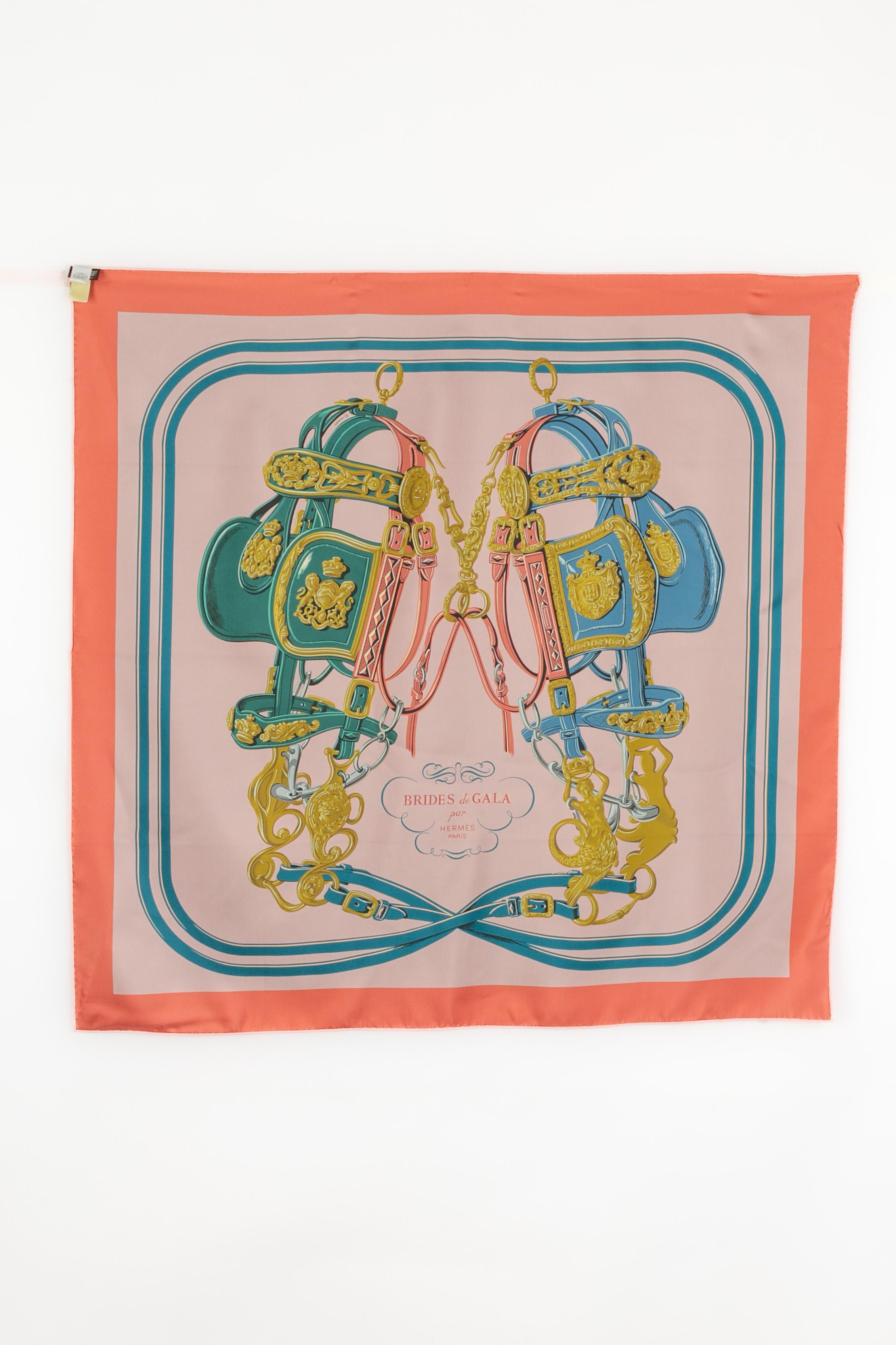 da uomo o donna Foulard / sciarpa Hermès a due facce 'Briglia di Gala' in vendita