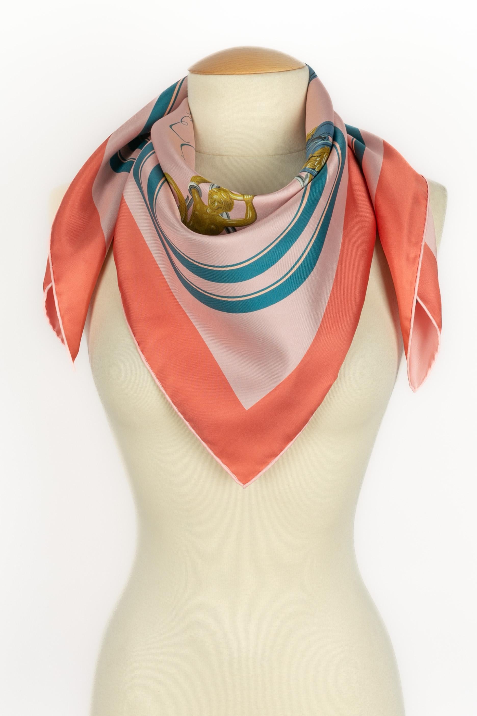 Foulard / sciarpa Hermès a due facce 'Briglia di Gala' in vendita 4