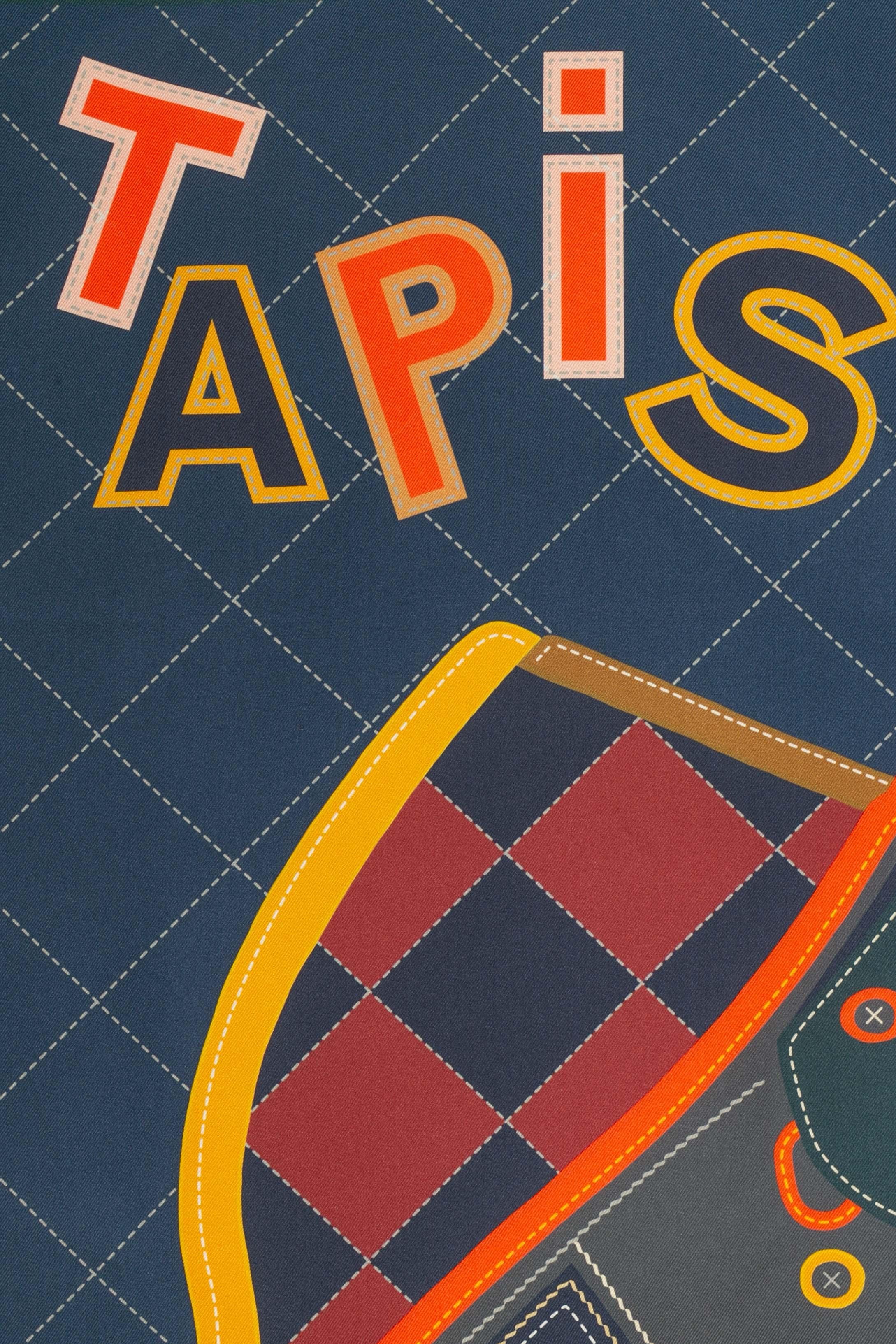 Gris Foulard / écharpe double face 'saddle cloth' d'Hermès en vente