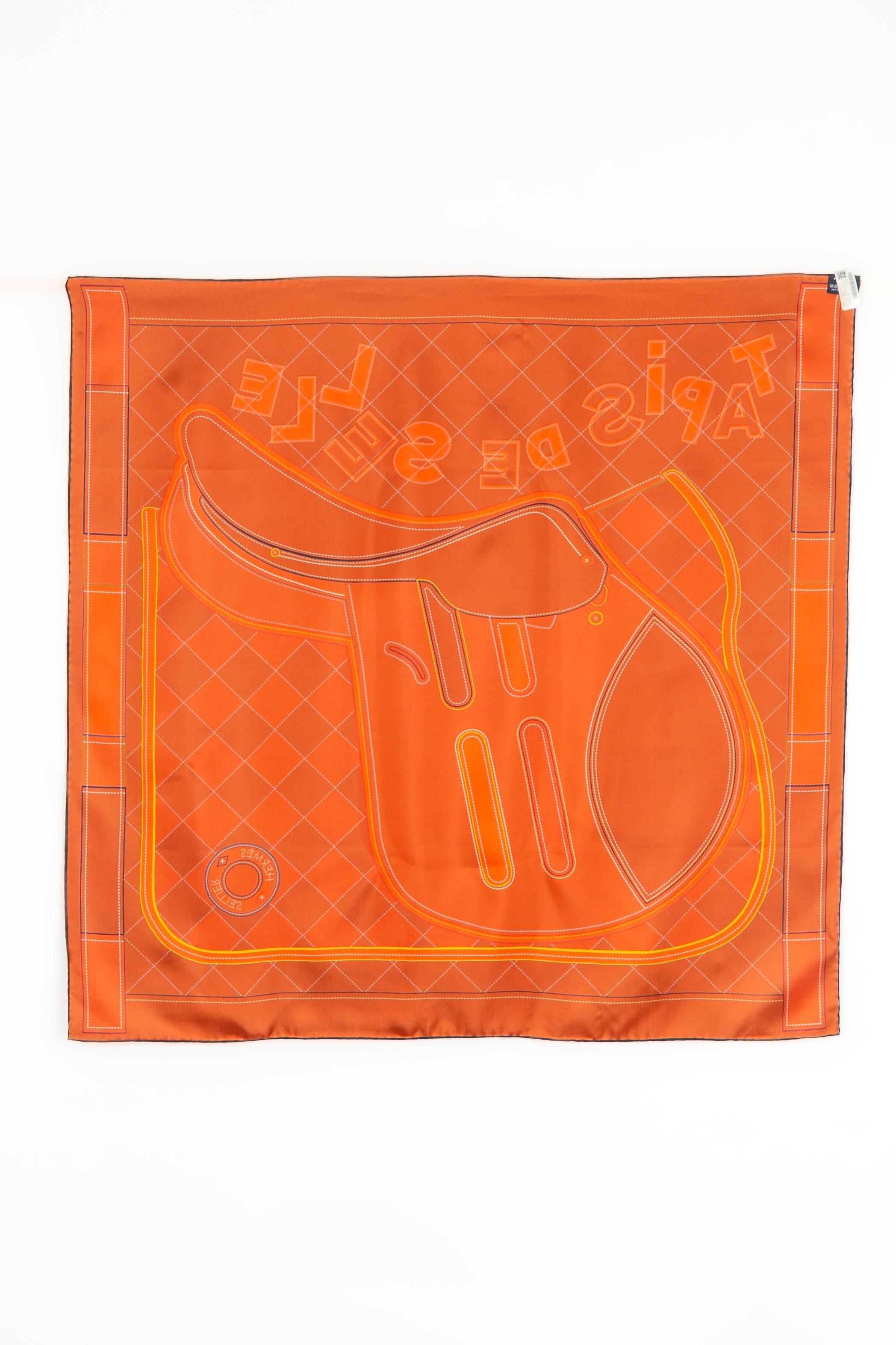 Foulard / écharpe double face 'saddle cloth' d'Hermès Unisexe en vente
