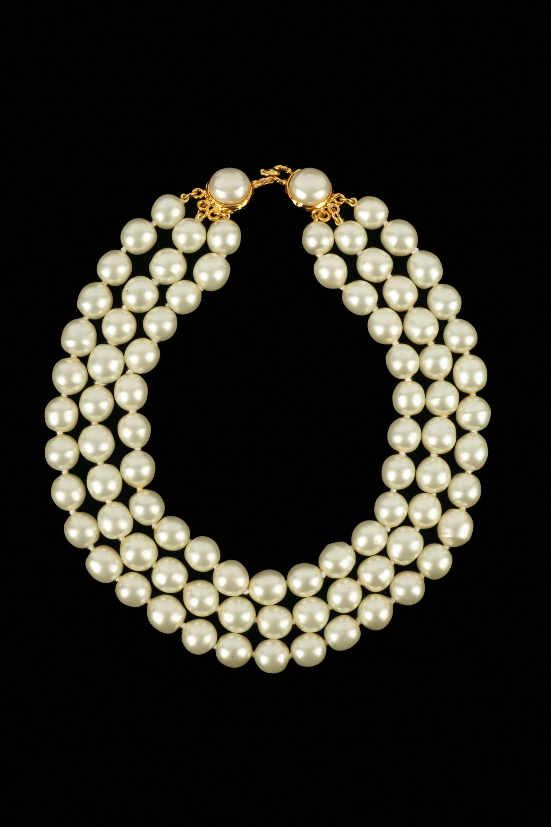 Collier de perles Chanel Excellent état - En vente à SAINT-OUEN-SUR-SEINE, FR
