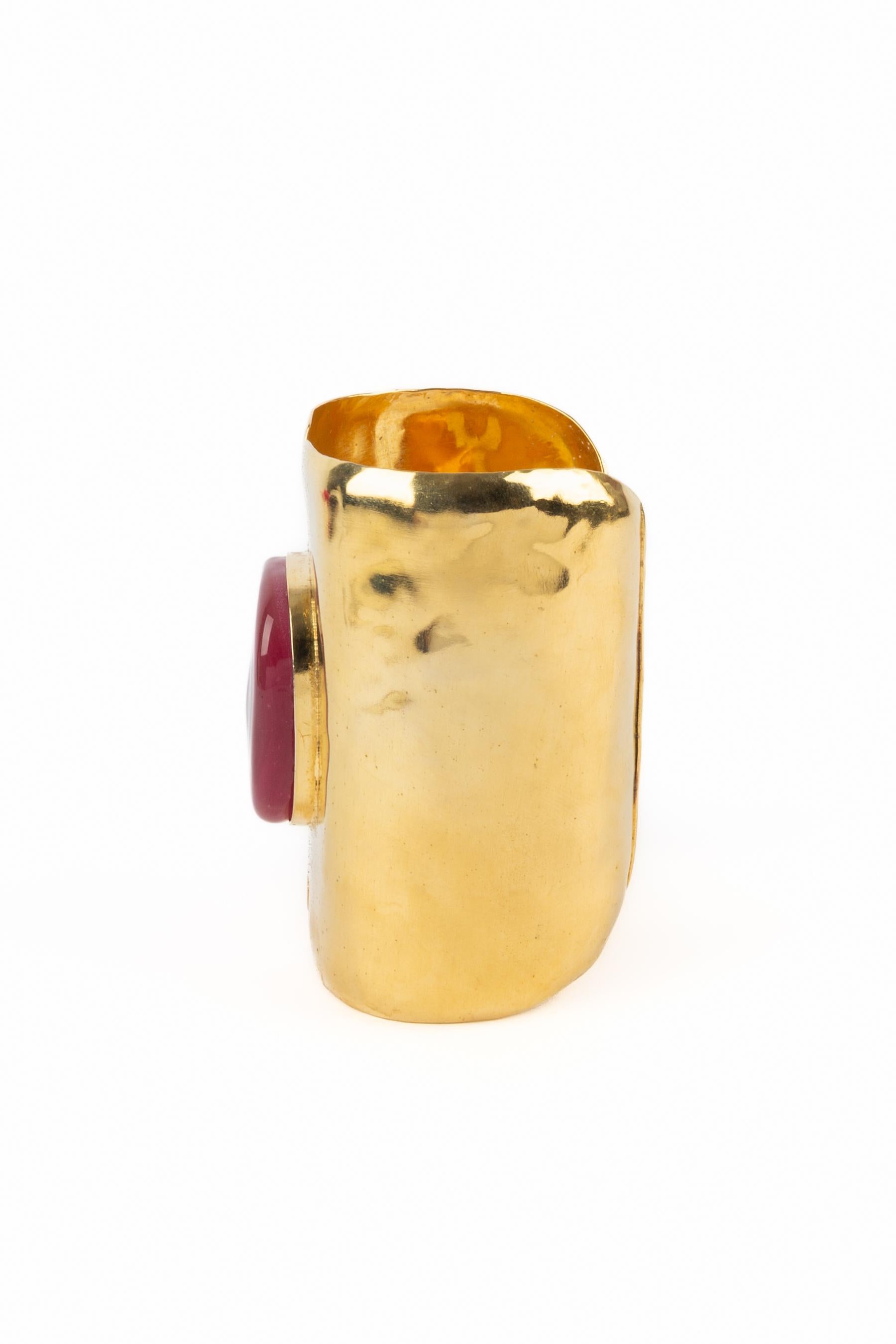 Frances Patiky Stein Manschettenarmband im Zustand „Hervorragend“ im Angebot in SAINT-OUEN-SUR-SEINE, FR