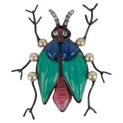 Loulou de la Falaise glass paste insect brooch