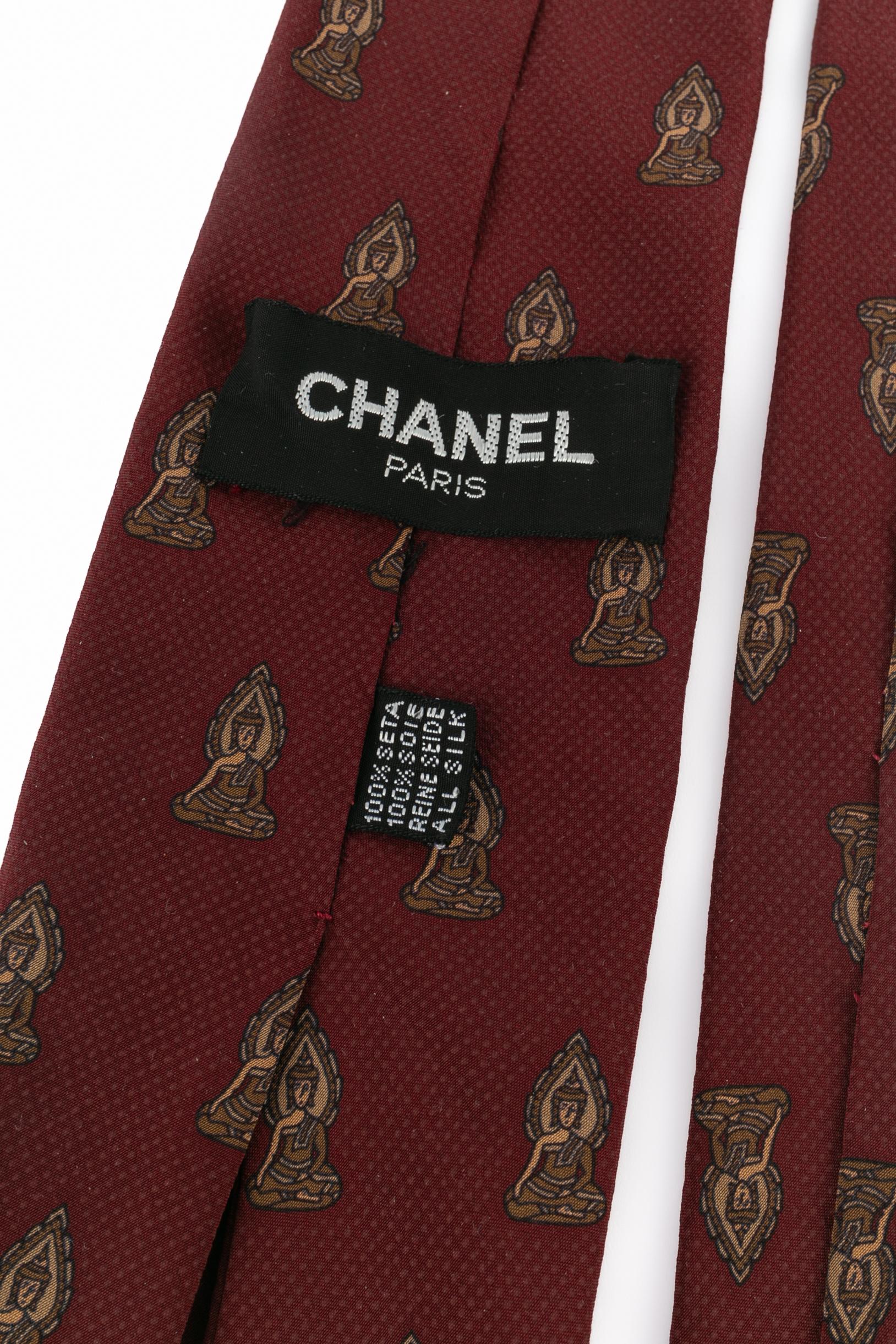 Corbata de seda Chanel en venta 1