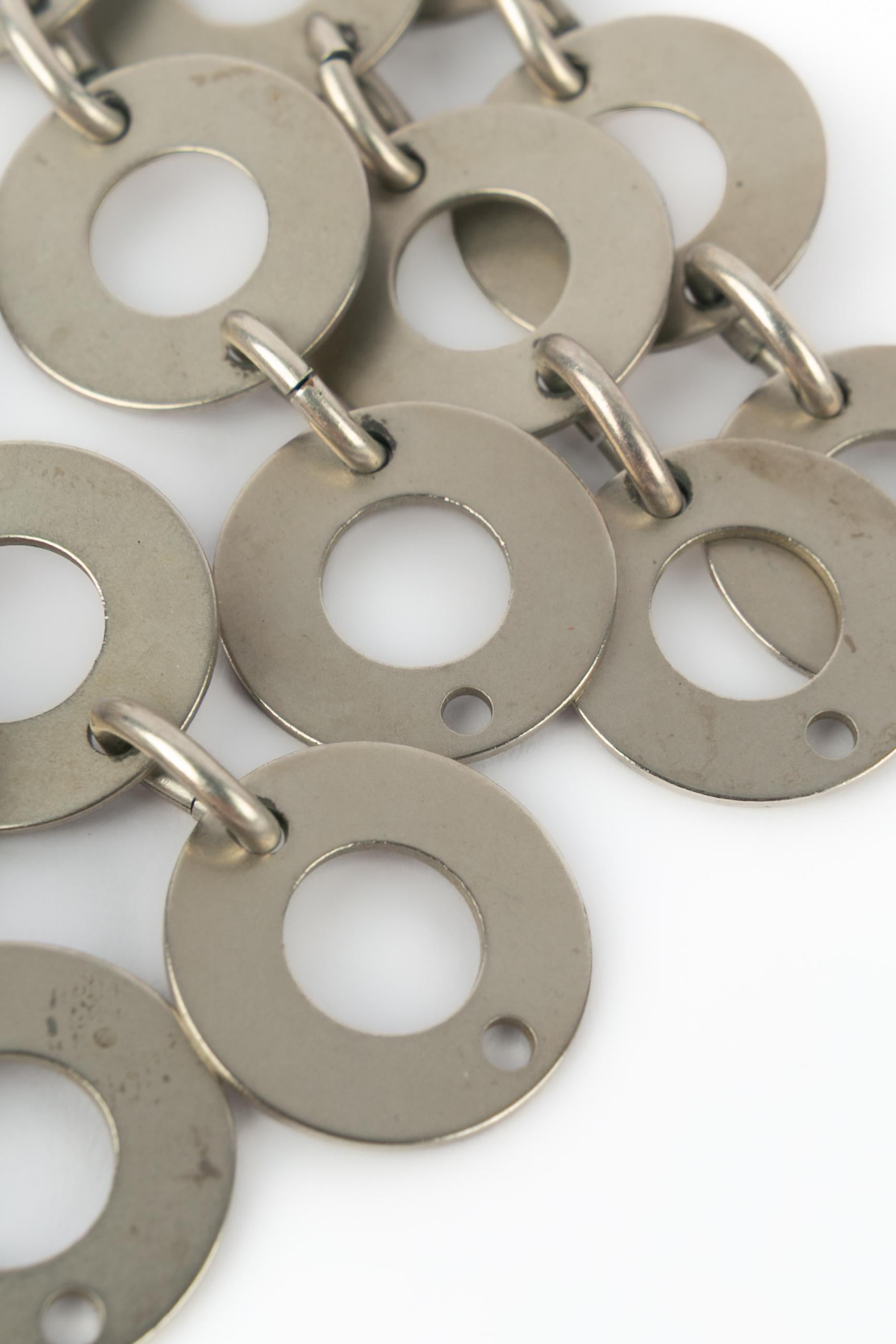 Boucles d'oreilles argentées Paco Rabanne Unisexe en vente