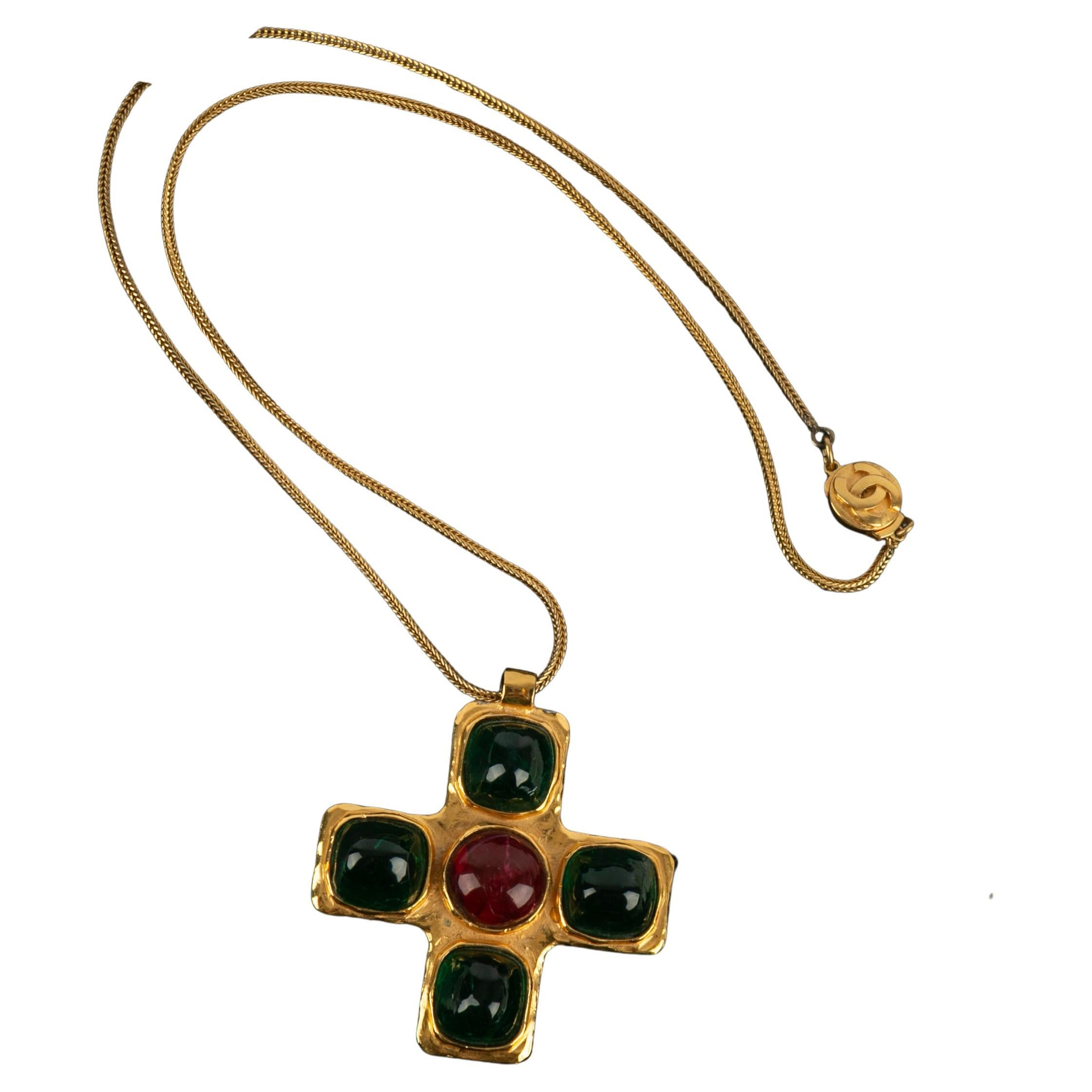 Chanel cross necklace For Sale