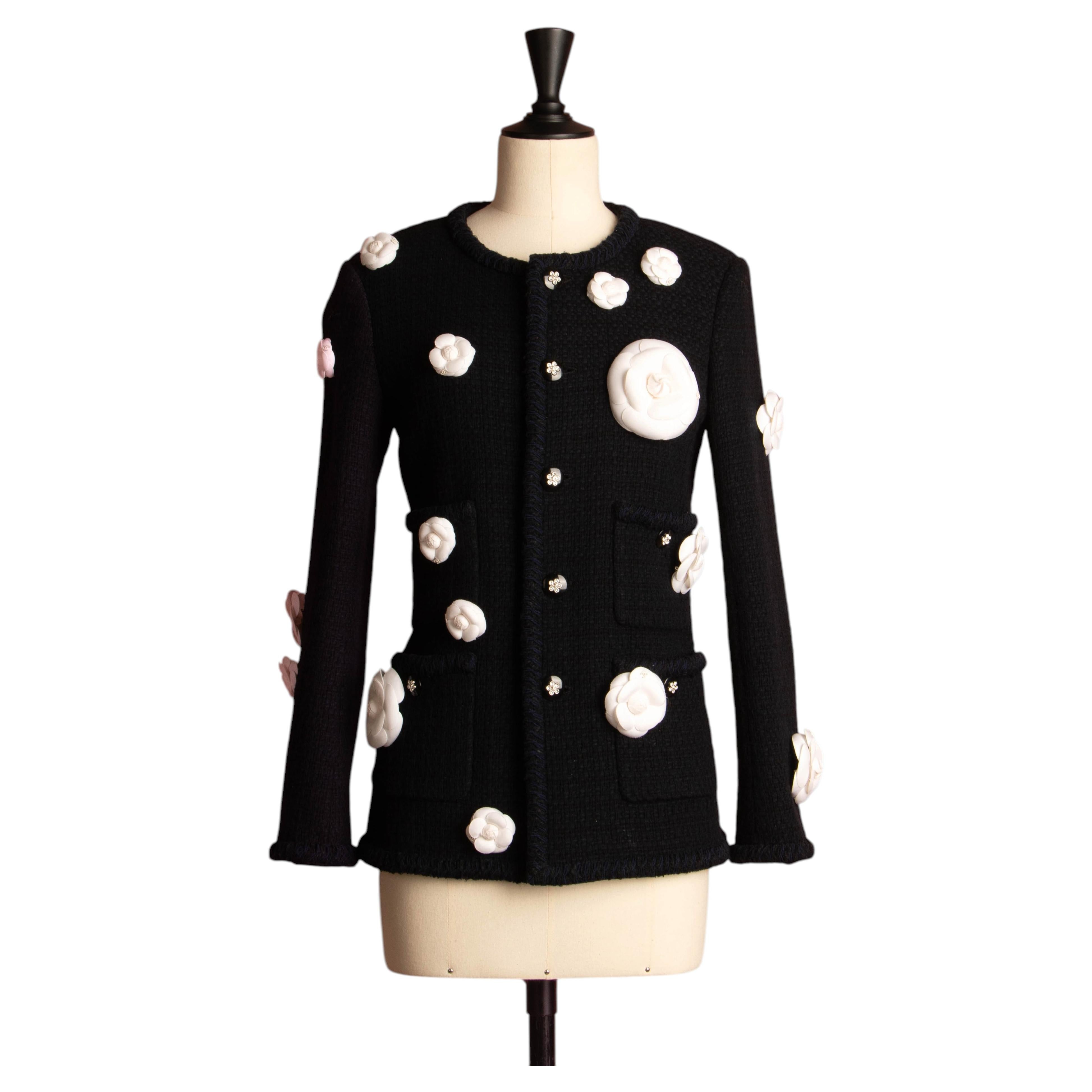 Chanel "Camellia" jacket by Virginie Viard, Winter 2023 For Sale