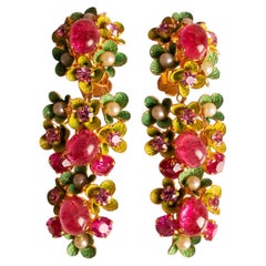 Christian Dior flower earrings by Marc Bohan 1967
